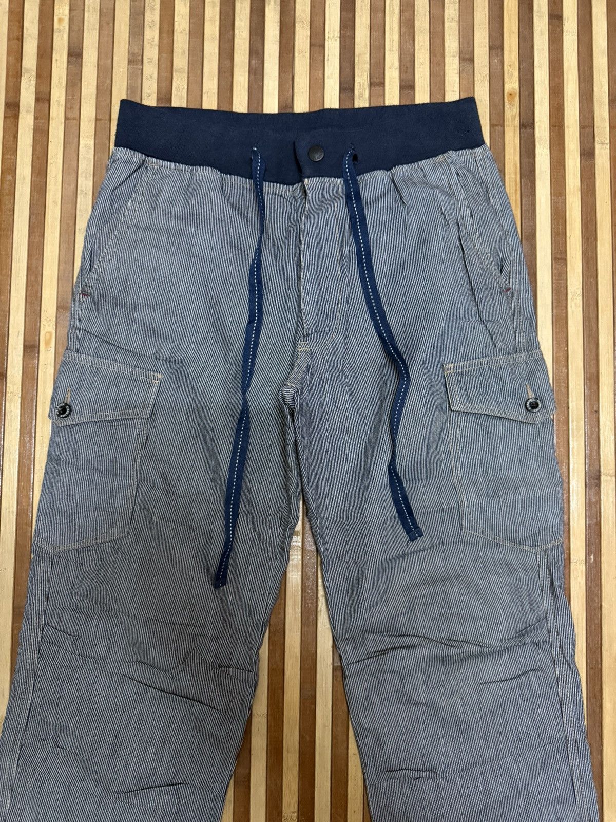 Japanese Brand EVENRIVER Striped Cargo Pants Stretchable Streetwear W30X32 Size US 30 / EU 46 - 2 Thumbnail