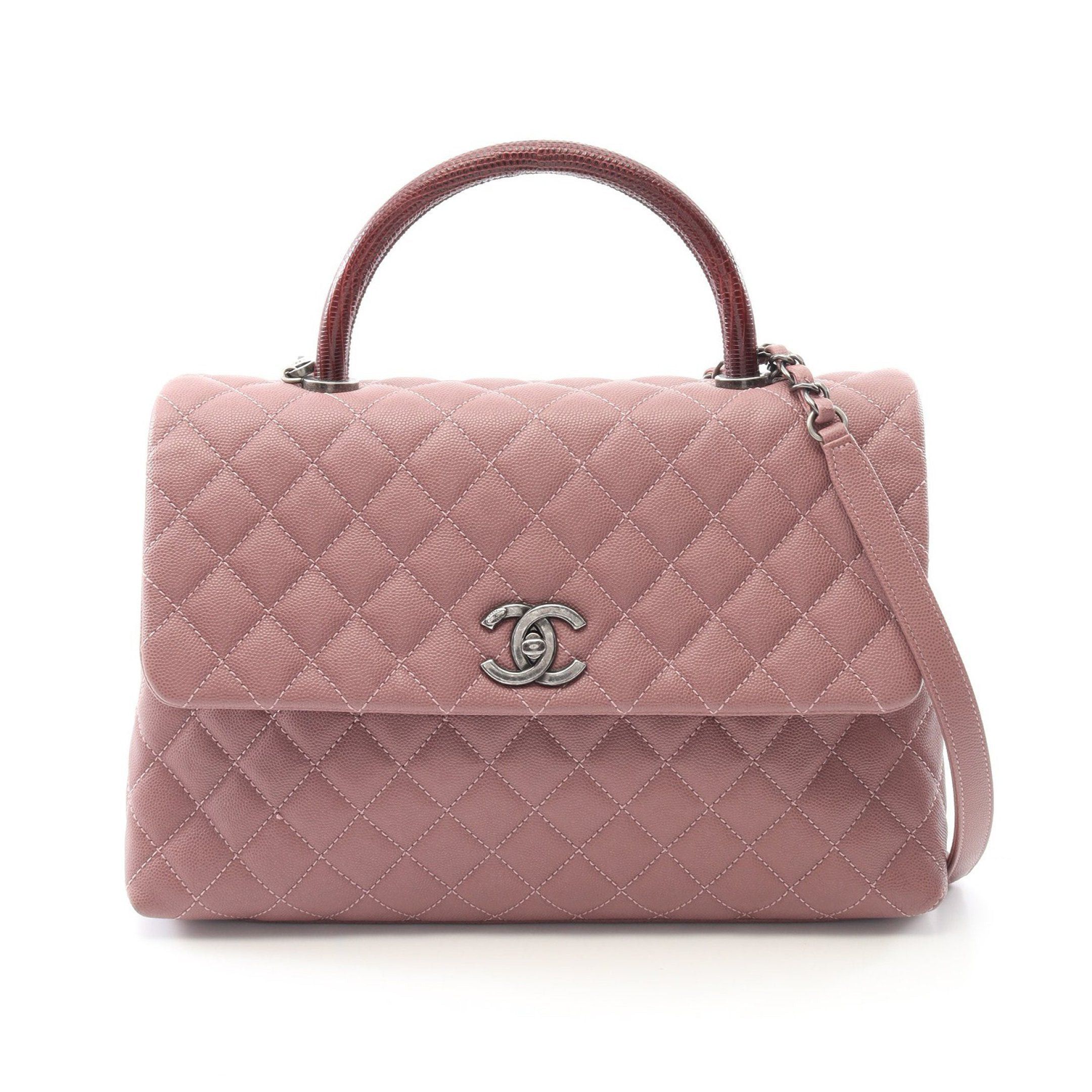 Chanel Chanel Matelasse Coco Handle Handbag Caviar Skin Dusty Pink Antique Silver Hardware Size ONE SIZE - 1 Thumbnail