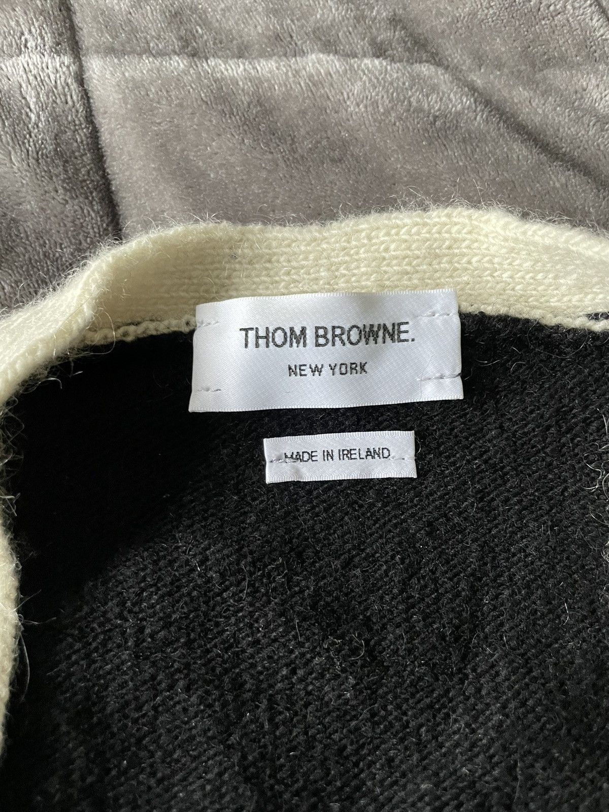 Thom Browne RARE- BLACK Mohair Tweed Jersey Stitch 4-bar Cardigan Size US L / EU 52-54 / 3 - 6 Thumbnail