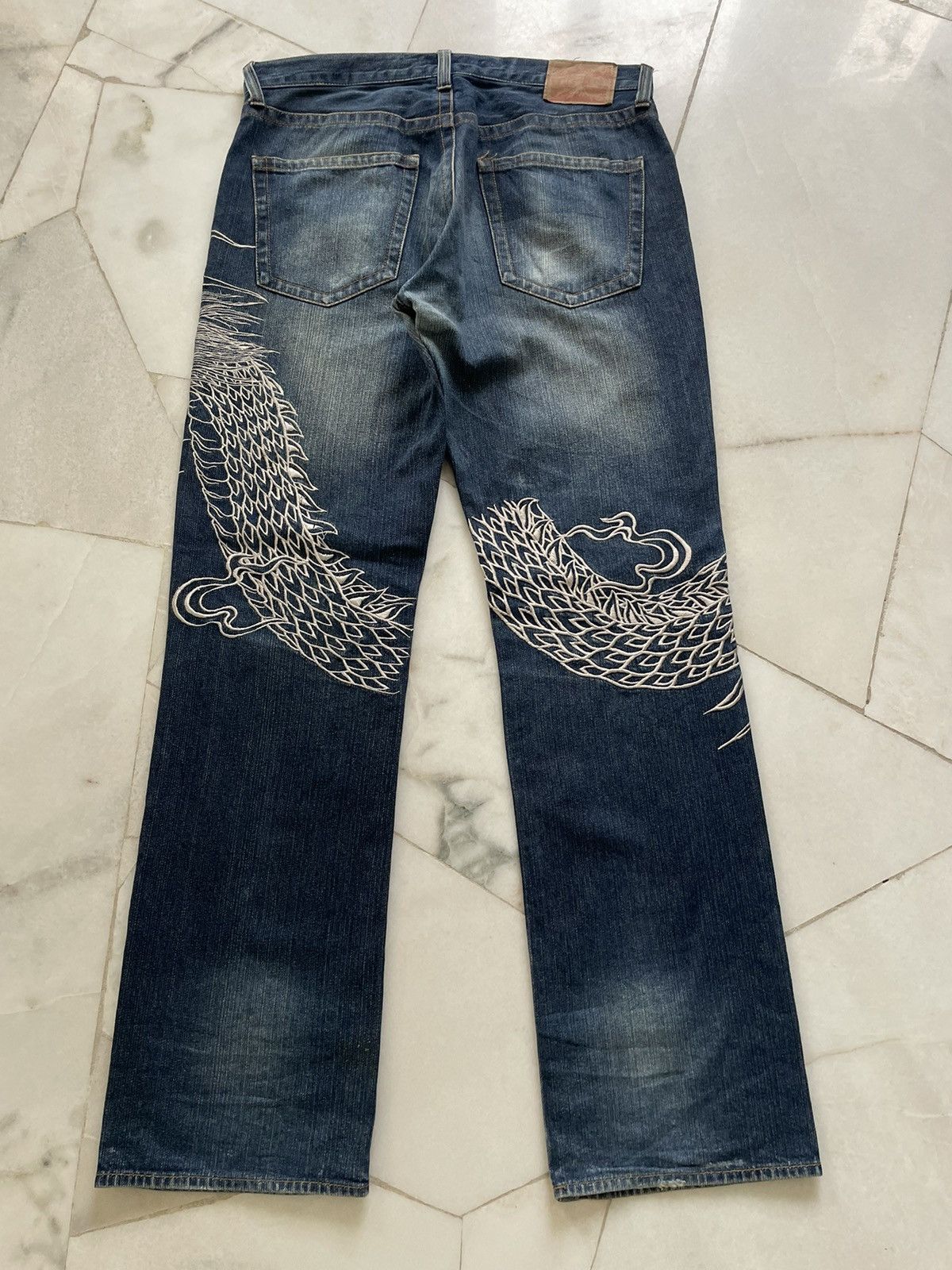Japanese Brand Vintage Karakuri Temashi Dragon Embrodery Jeans Size US 36 / EU 52 - 2 Thumbnail