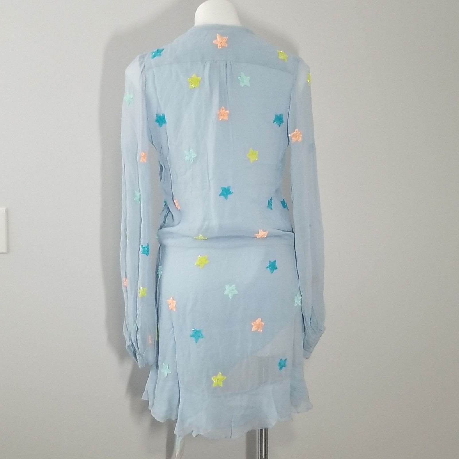 Rococo Sand NWT ROCOCO SAND Georgette Tunic Mini Dress In Blue Size S / US 4 / IT 40 - 5 Thumbnail