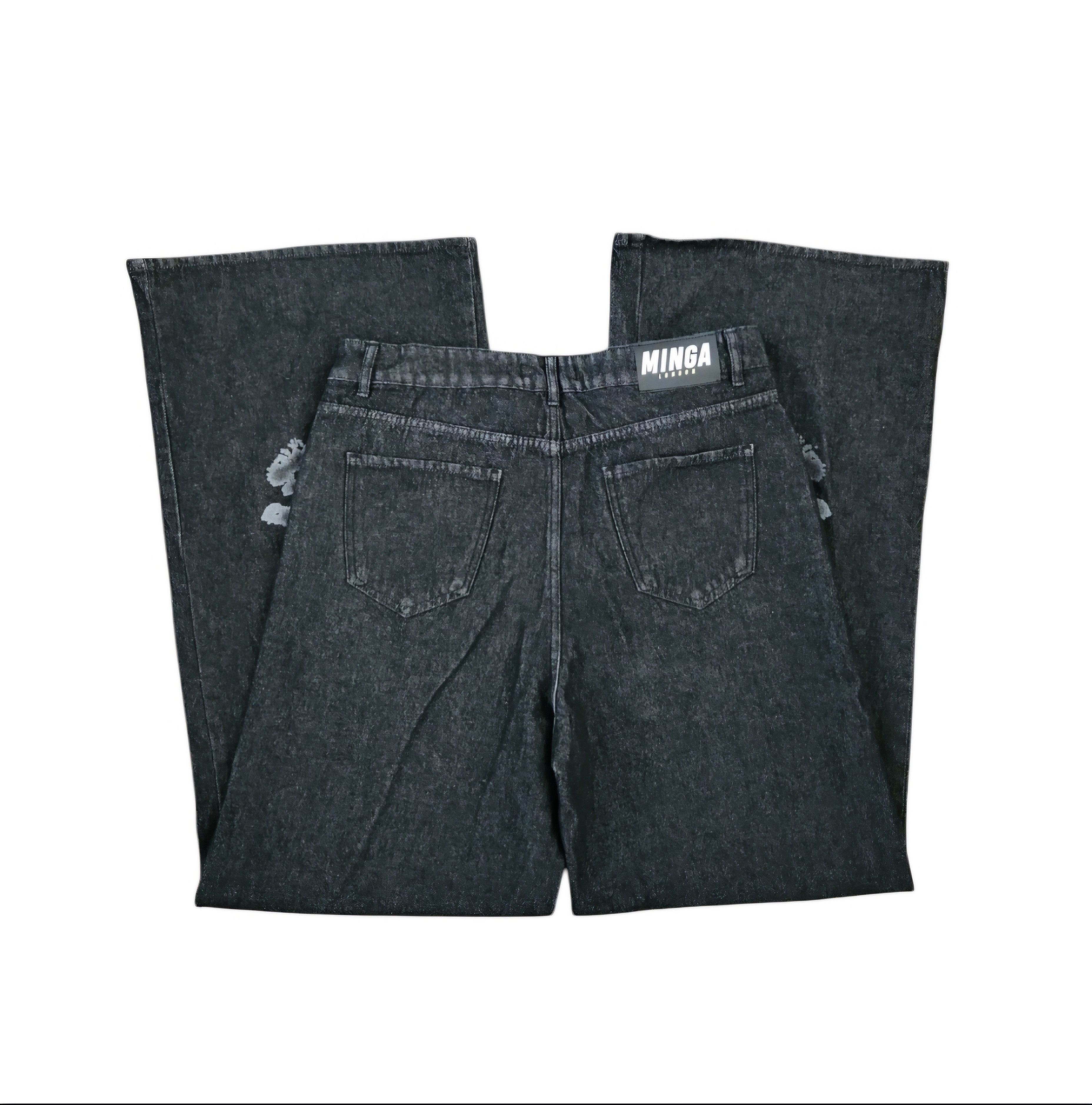 Minga London Minga London Bones Black Washed Skeleton Print Baggy 32 Size 32" / US 10 / IT 46 - 9 Thumbnail