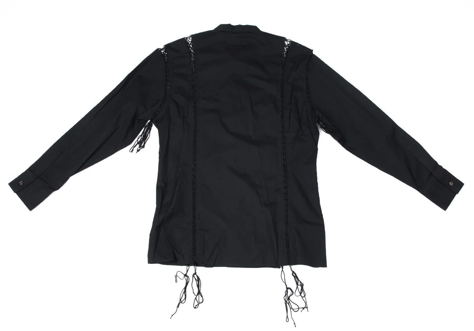 Jean Paul Gaultier Cotton Lace-Up Long Sleeve Shirt in Black Size 48 Size US M / EU 48-50 / 2 - 14 Thumbnail