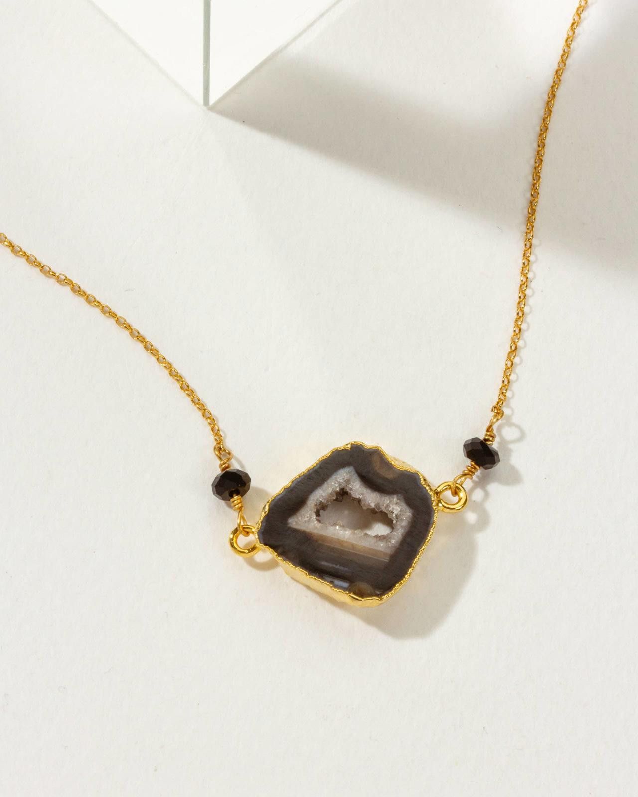 Other Luna Norte Earthly Geode Necklace- Agate & Onyx Size ONE SIZE - 1 Thumbnail