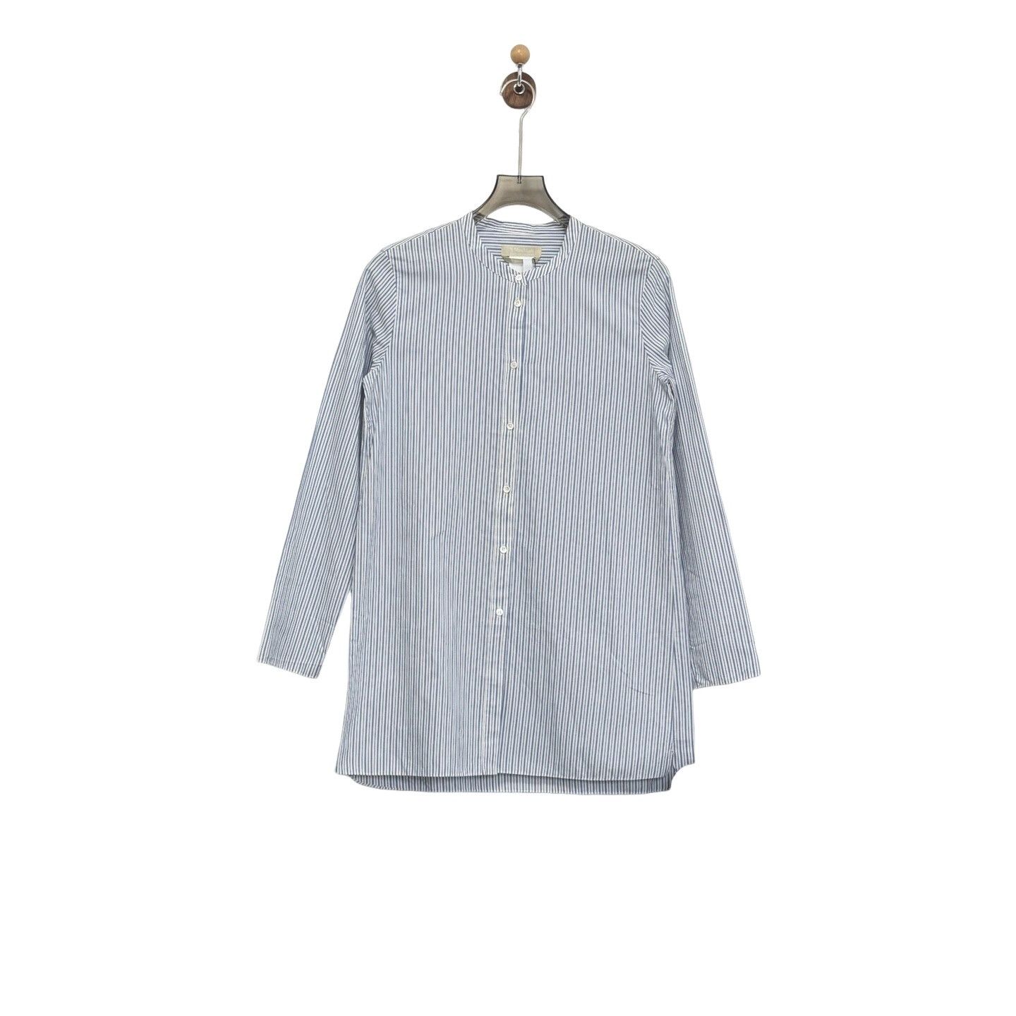 Max Mara Max Mara Striped Band Collar Shirt IT 42 Size M / US 6-8 / IT 42-44 - 1 Thumbnail
