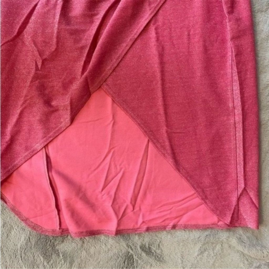 Asos ASOS Curve Metallic One-Shoulder Dress Pink Shimmer Sz 14 Size L / US 10 / IT 46 - 9 Thumbnail
