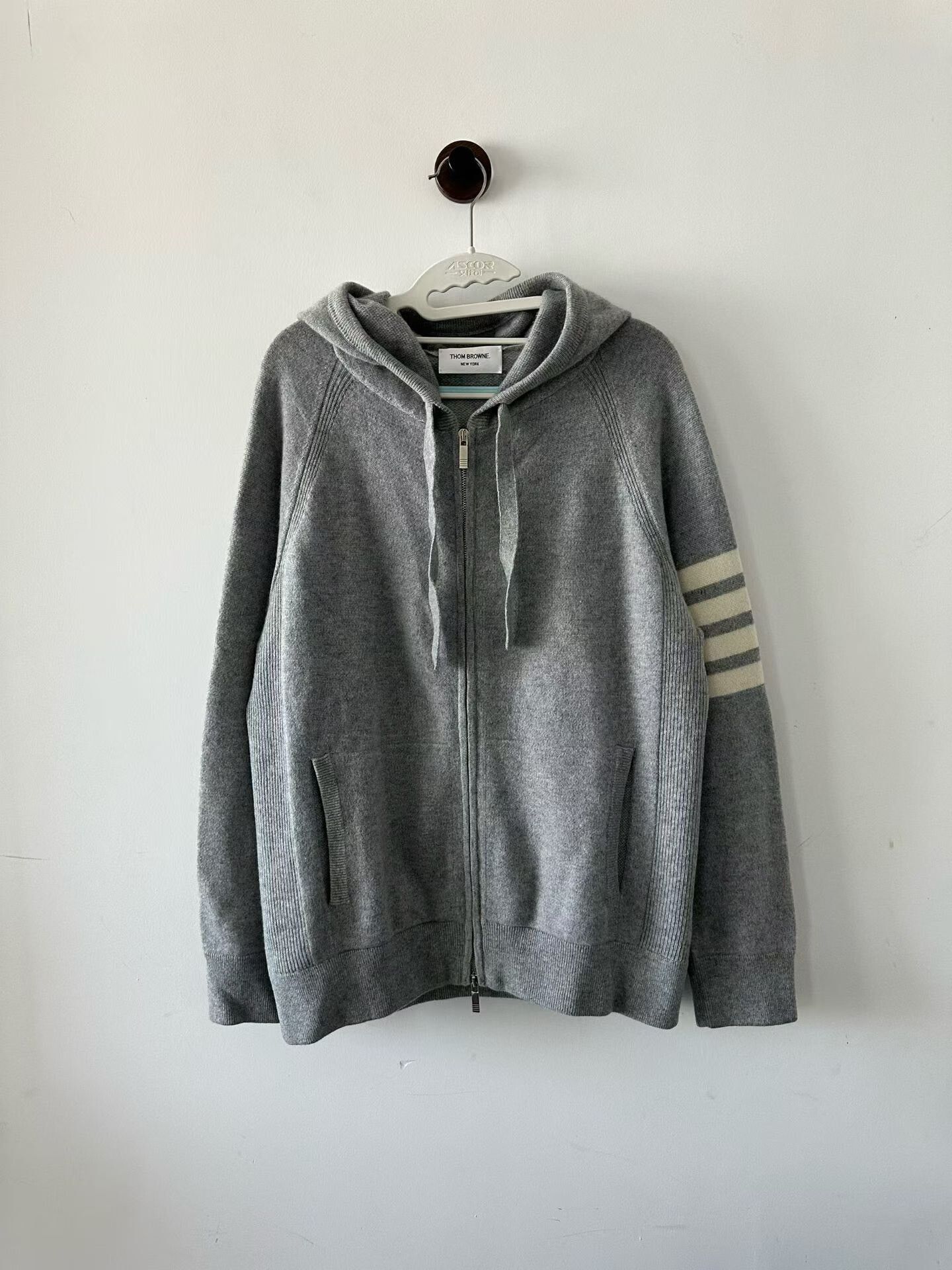 Thom Browne Thom Browne Gray Cashmere Zip Hoodie Size US XL / EU 56 / 4 - 1 Thumbnail