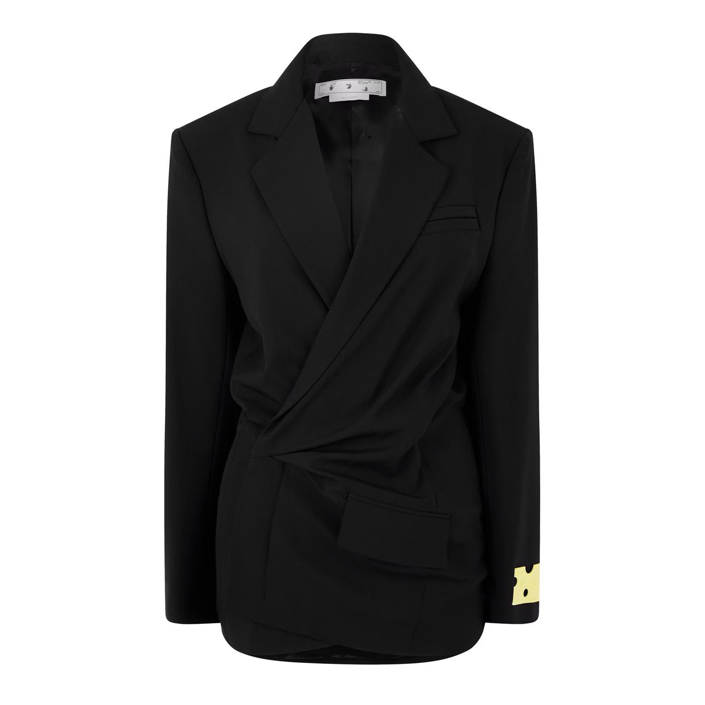 Off-White o1g2r1mq0125 Short Blazer Dress in Black Size L / US 10 / IT 46 - 1 Thumbnail