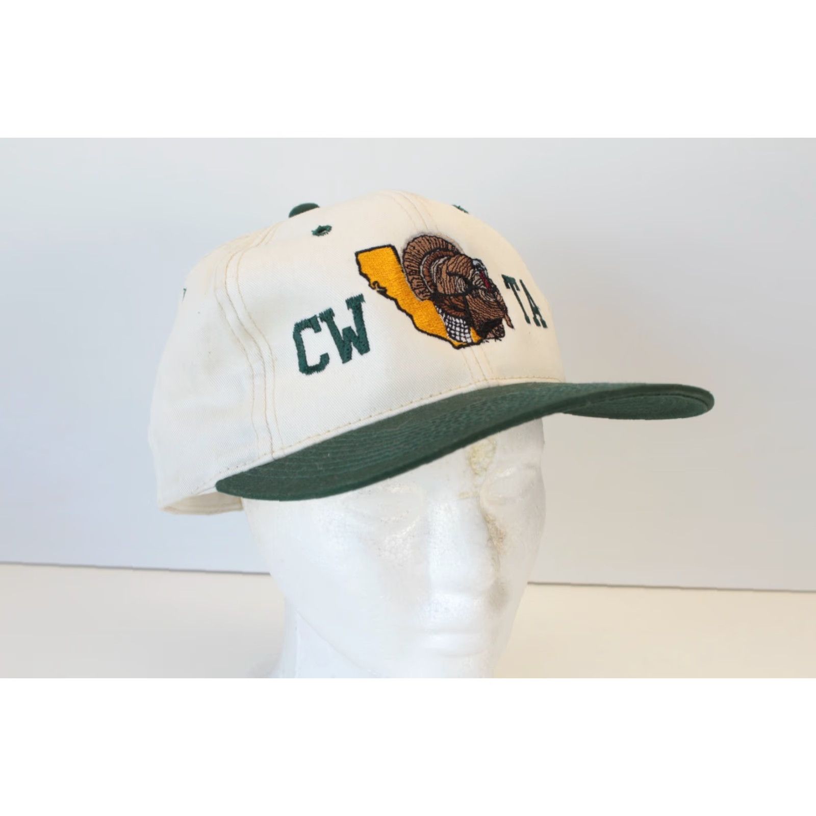 Vintage VINTAGE CWTA California Wild Turkey Snapback Hat White Green CA Embroidered FAST Unbranded Unisex Adults Adjustable Hat Turkey 90s Concert? Size ONE SIZE - 2 Thumbnail