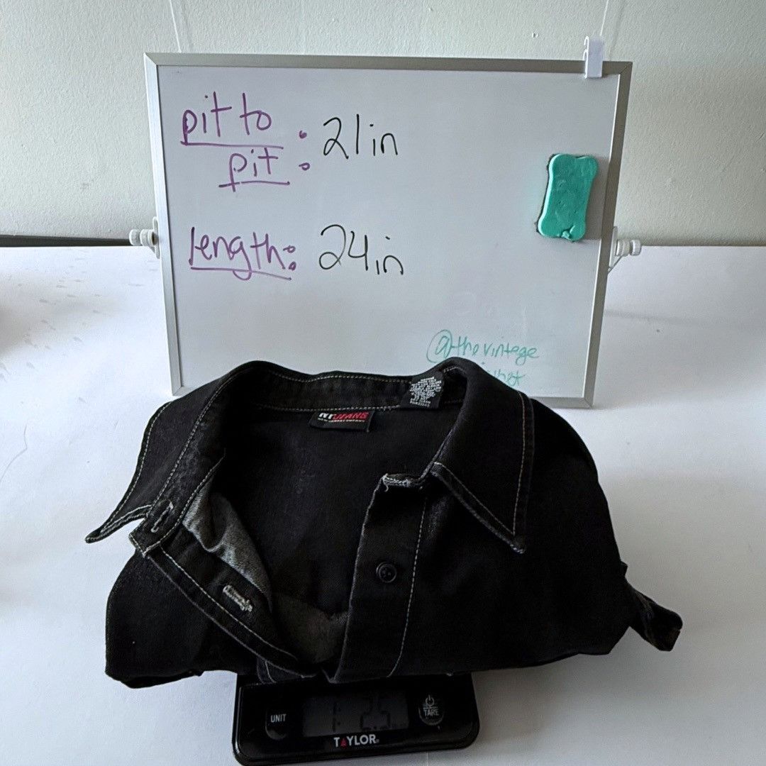 Other Vintage 90s Western Rancher Black Denim Jacket Shirt NY Jean Size L / US 10 / IT 46 - 11 Thumbnail