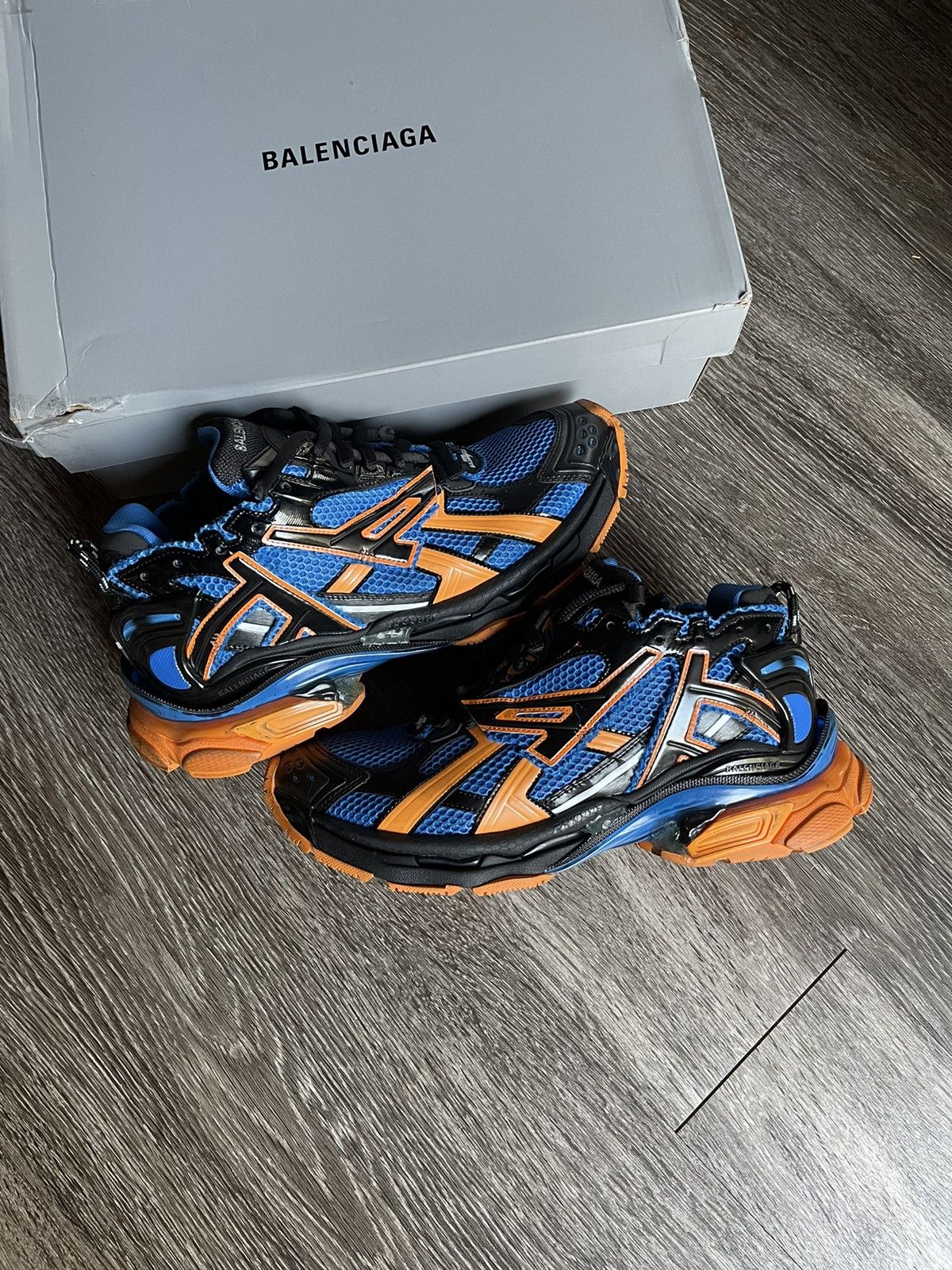 Balenciaga Balenciaga Runner Blue Black Orange Sneaker Shoe | Grailed