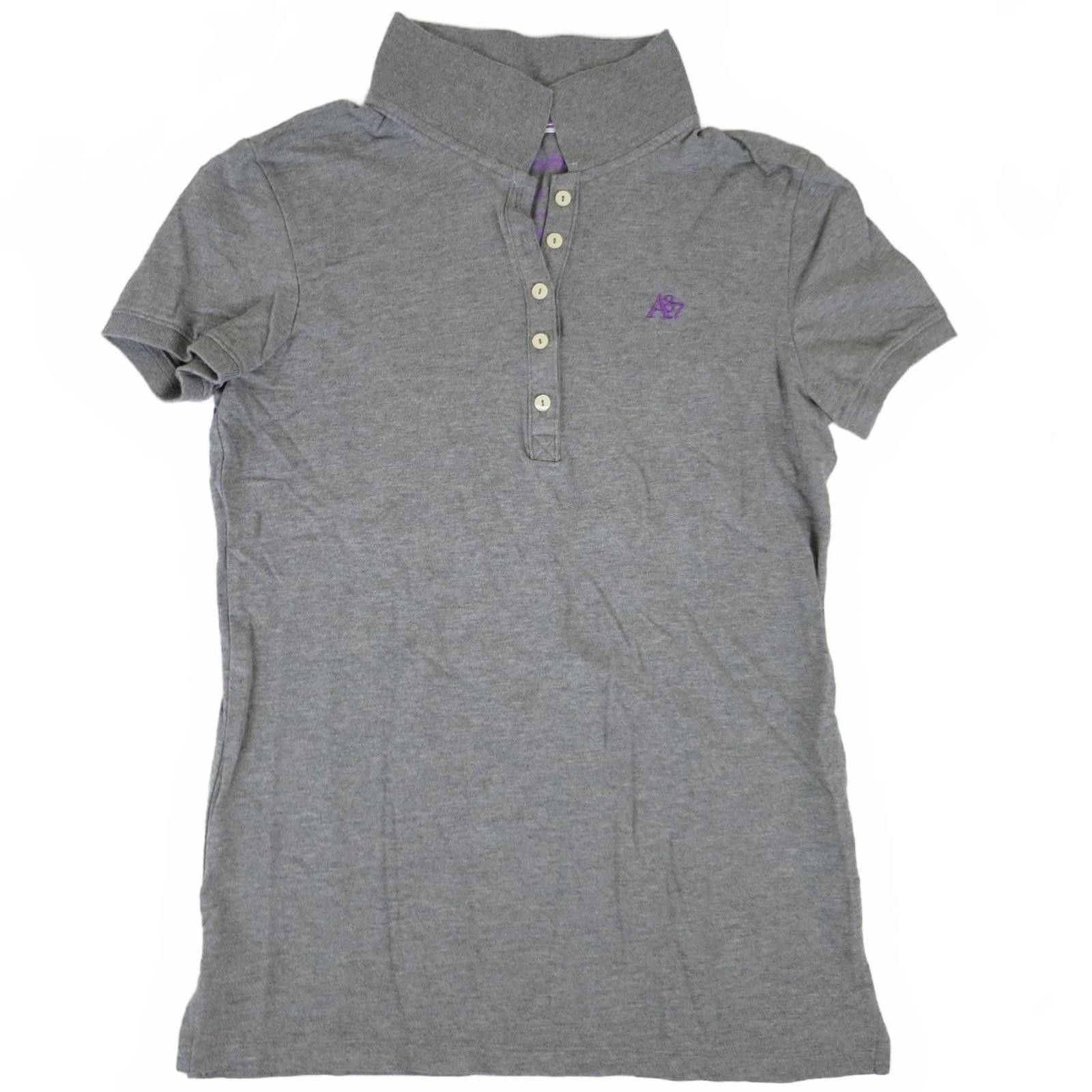 Aeropostale Aeropostale Gray Stretch Polo Shirt Women's Large Size L / US 10 / IT 46 - 1 Thumbnail