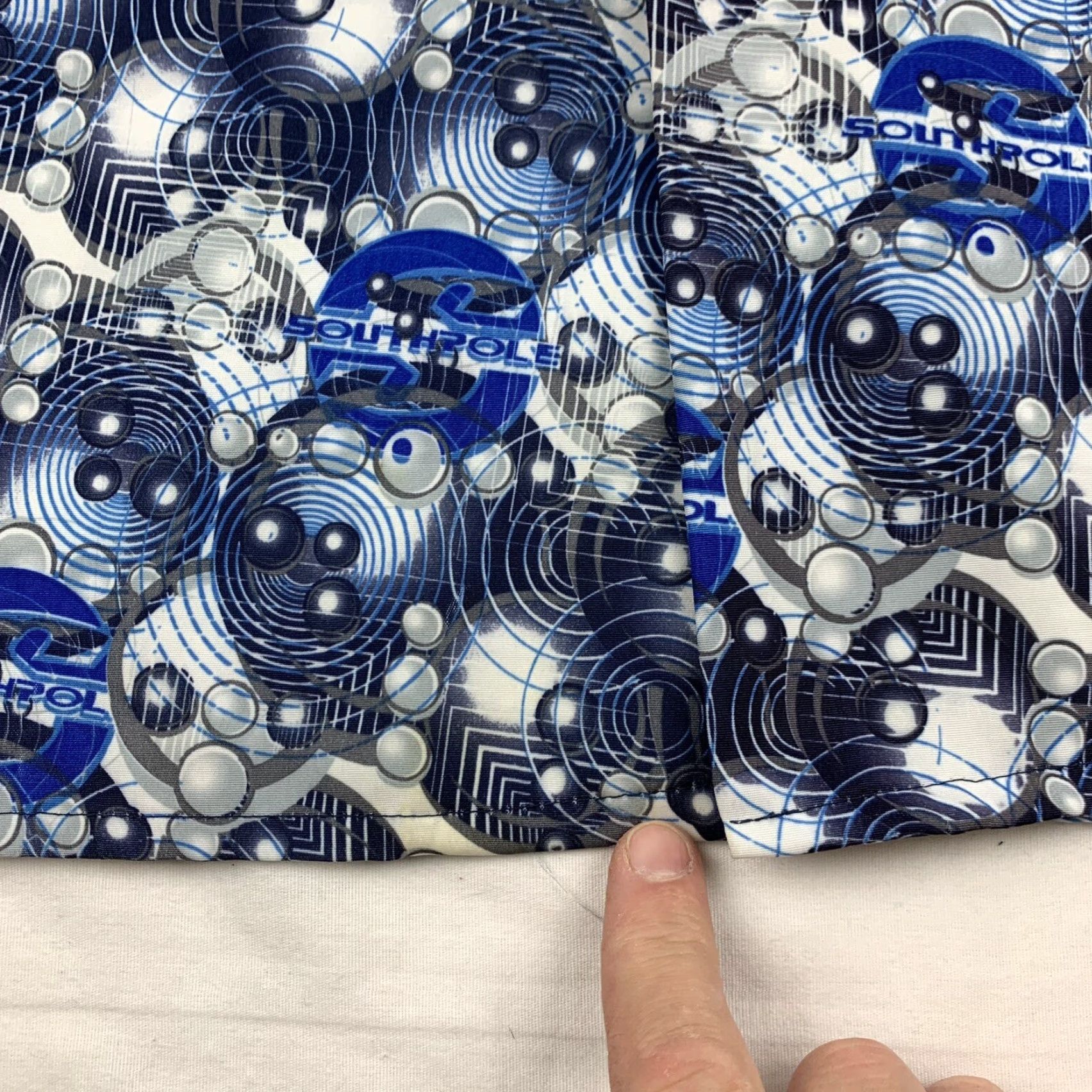 Southpole VINTAGE Southpole Shirt Button-Up Adult L Blue Streetwear 90s Y2K Short Sleeve Mens Size US L / EU 52-54 / 3 - 2 Thumbnail