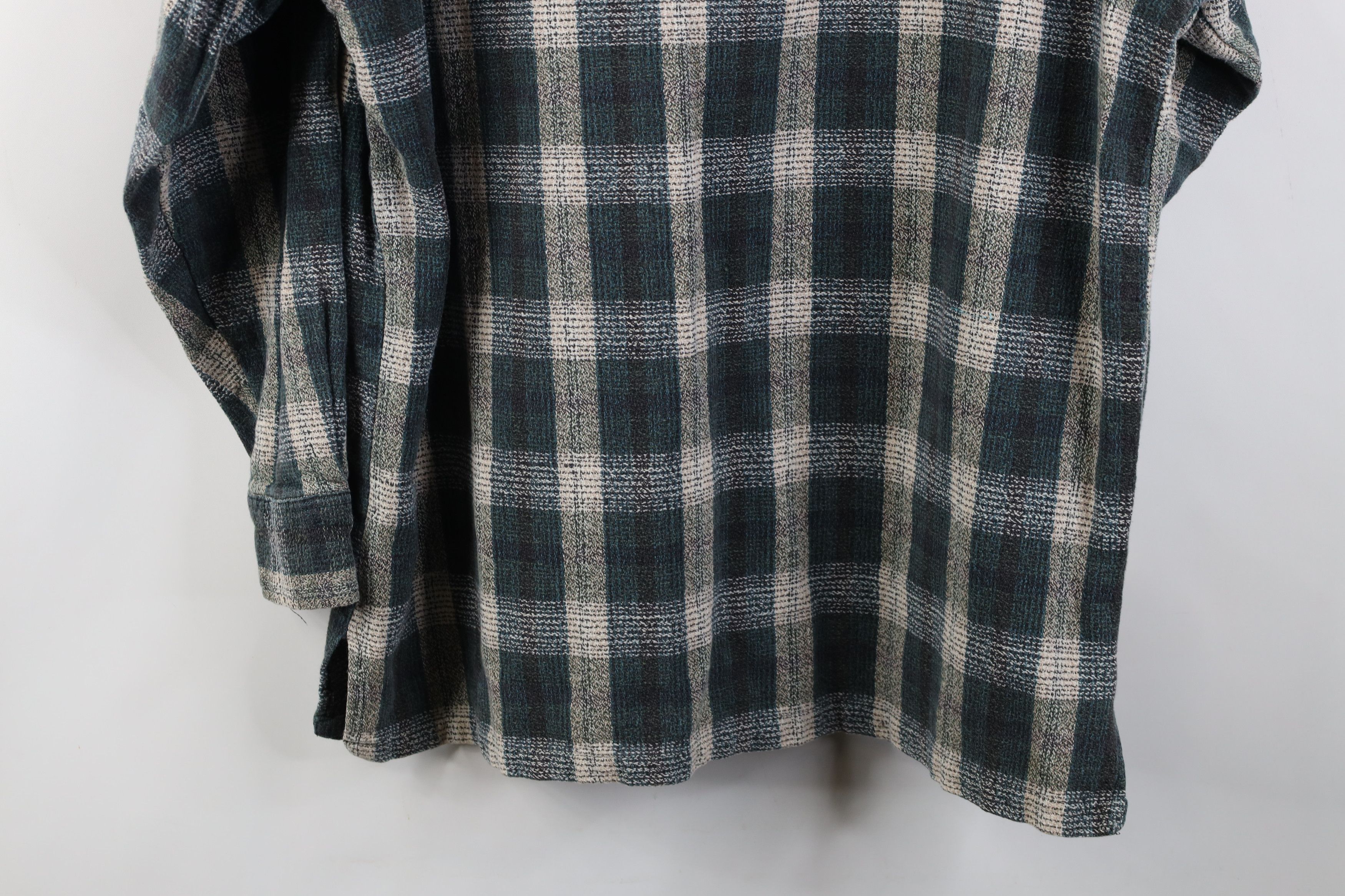 Vintage Vintage 90s Streetwear Tweed Collared Button Shirt Plaid Size US L / EU 52-54 / 3 - 13 Thumbnail