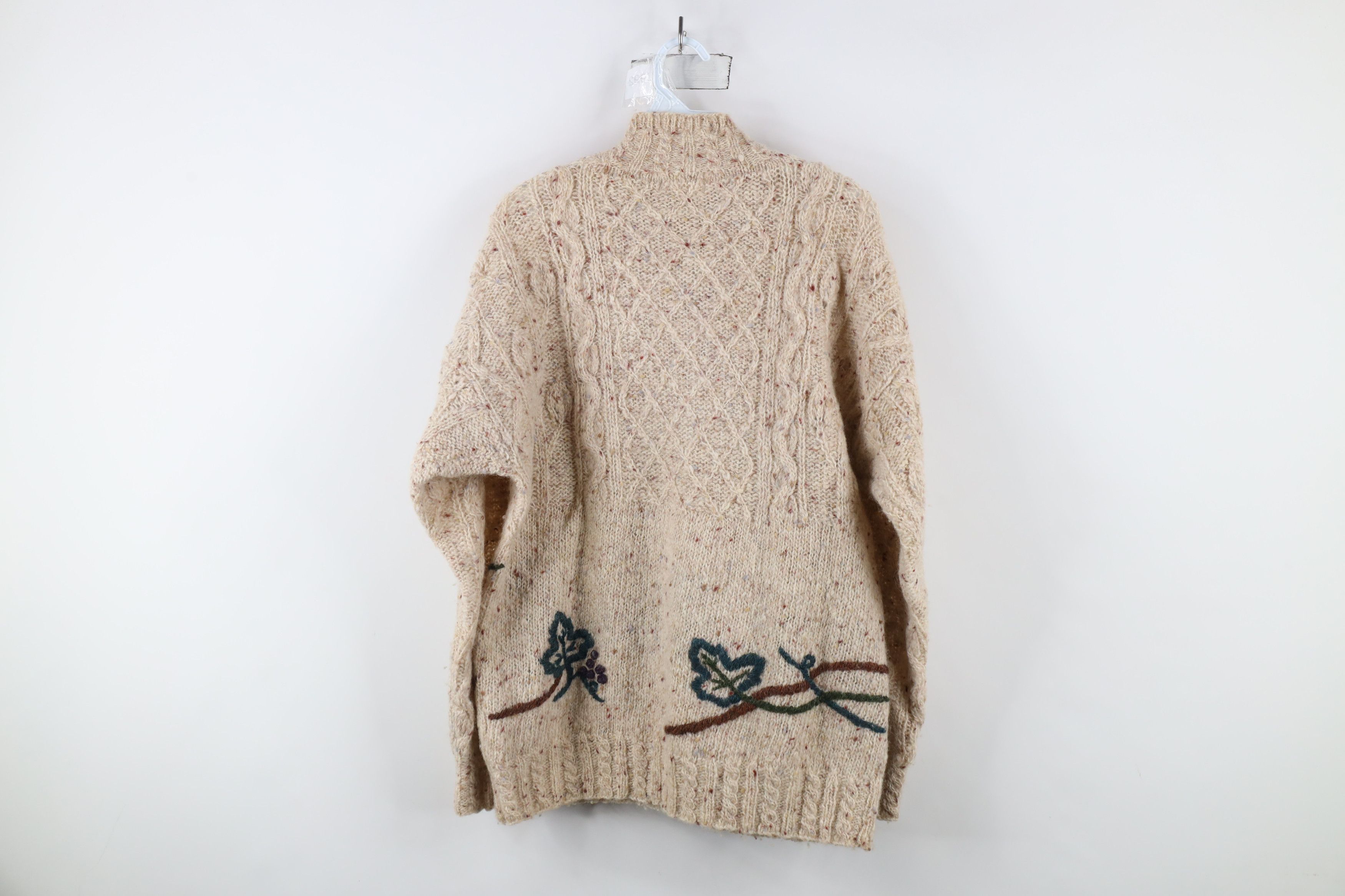 Vintage Vintage 90s Streetwear Embroidered Leaf Fisherman Sweater Size M / US 6-8 / IT 42-44 - 12 Thumbnail