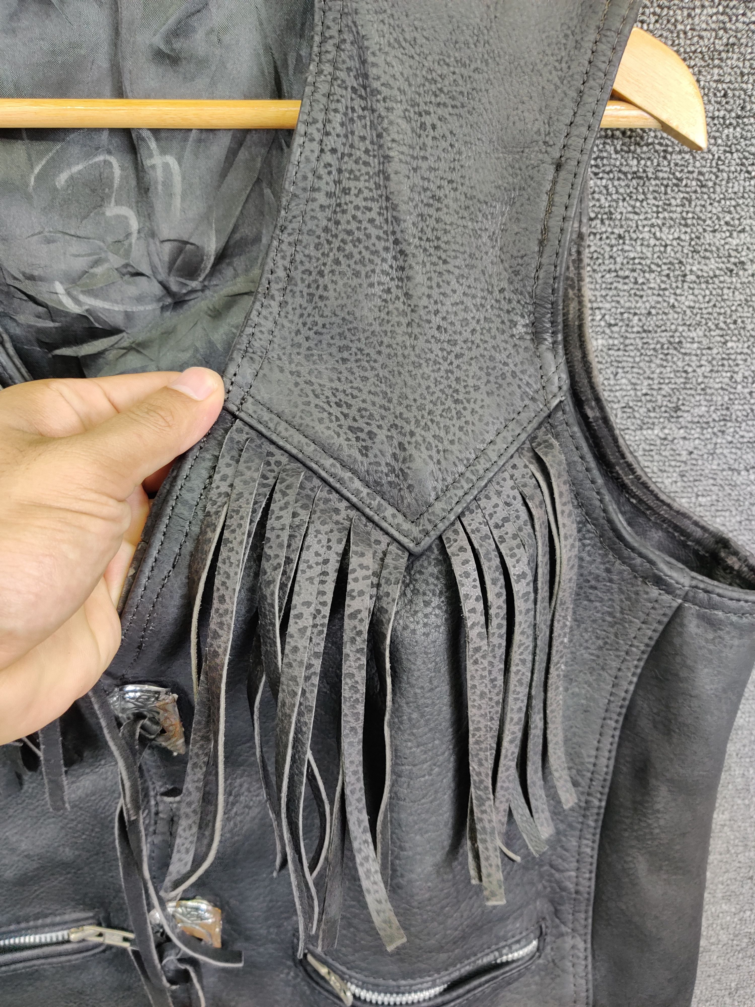 Leather Vintage Echtes Leder Leather Fringe Motorcycle Vest Size US M / EU 48-50 / 2 - 3 Thumbnail