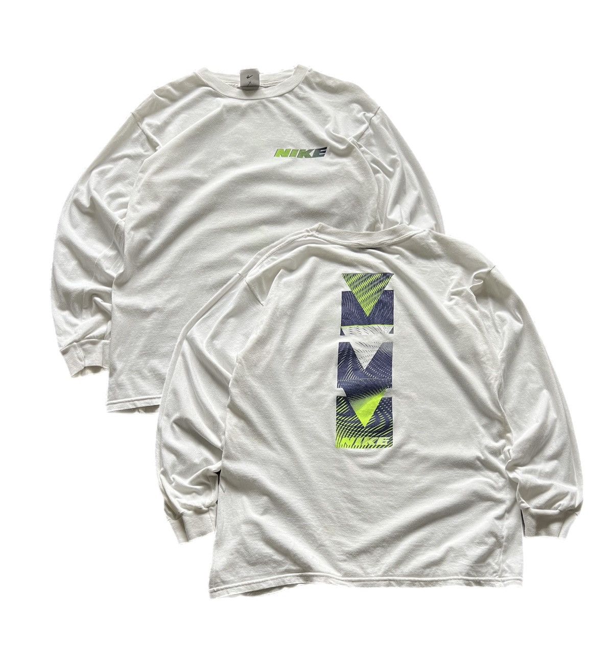 Nike Nike Vintage Big Logo Rare Long Sleeve T-Shirt White Men's Size US M / EU 48-50 / 2 - 1 Thumbnail