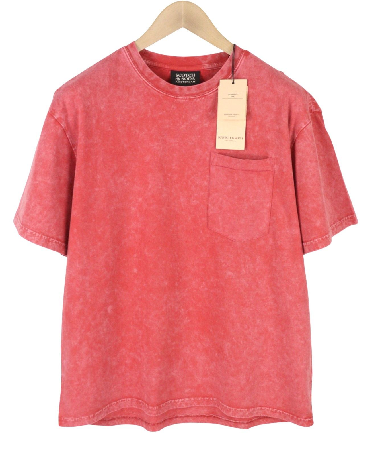 Scotch & Soda M Red Garment Dye Cotton Pocket T-Shirt 88585 Size US M / EU 48-50 / 2 - 1 Thumbnail