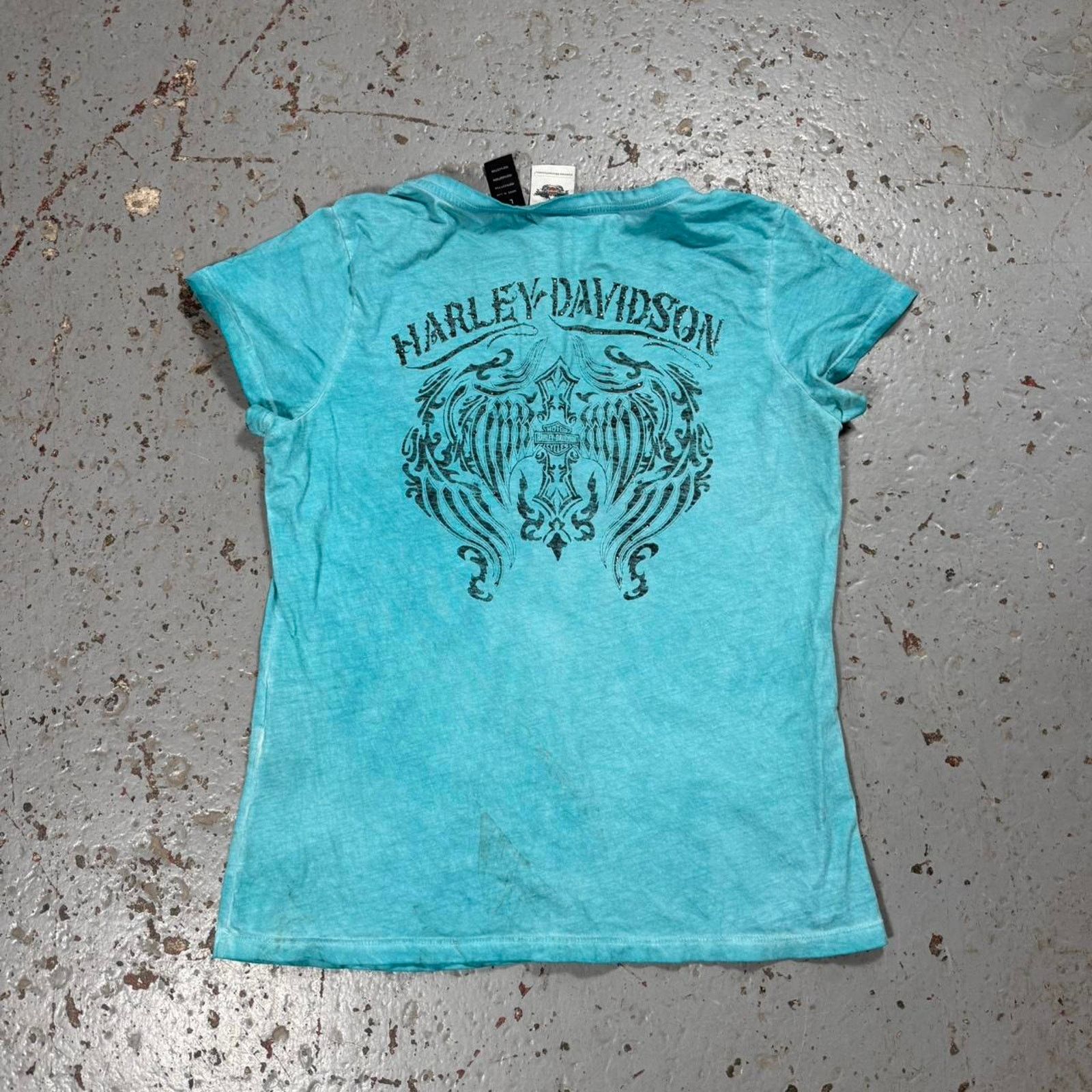 Harley Davidson Y2k harley davidson blue angel Wing Tee Size L / US 10 / IT 46 - 1 Thumbnail