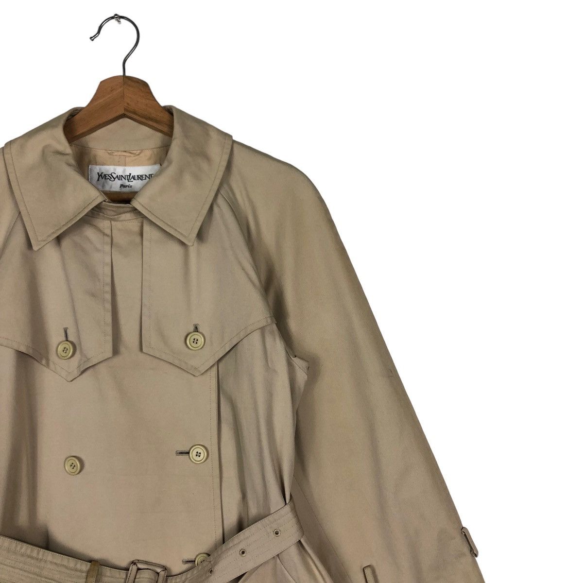 Yves Saint Laurent 🔥Rich Brown - Long Fly Coats Double Breast Bondage Design Size US M / EU 48-50 / 2 - 6 Thumbnail