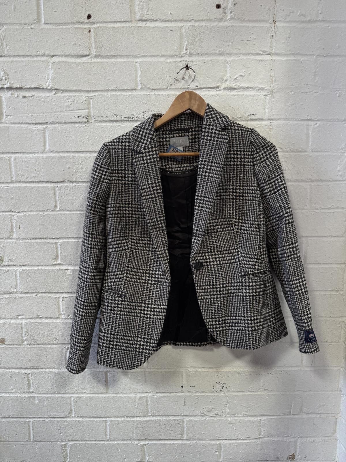 Designer Pure Collection Women's Checkered Blazer Size UK 8 / US 2 / Size M / US 6-8 / IT 42-44 - 1 Thumbnail