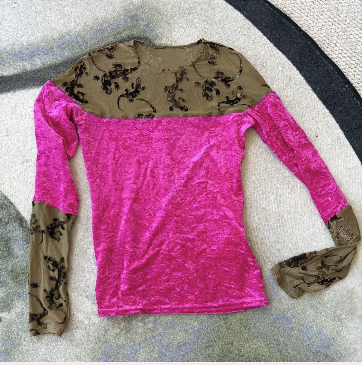 Marine Serre Pink velvet lizard top Size M / US 6-8 / IT 42-44 - 5 Thumbnail