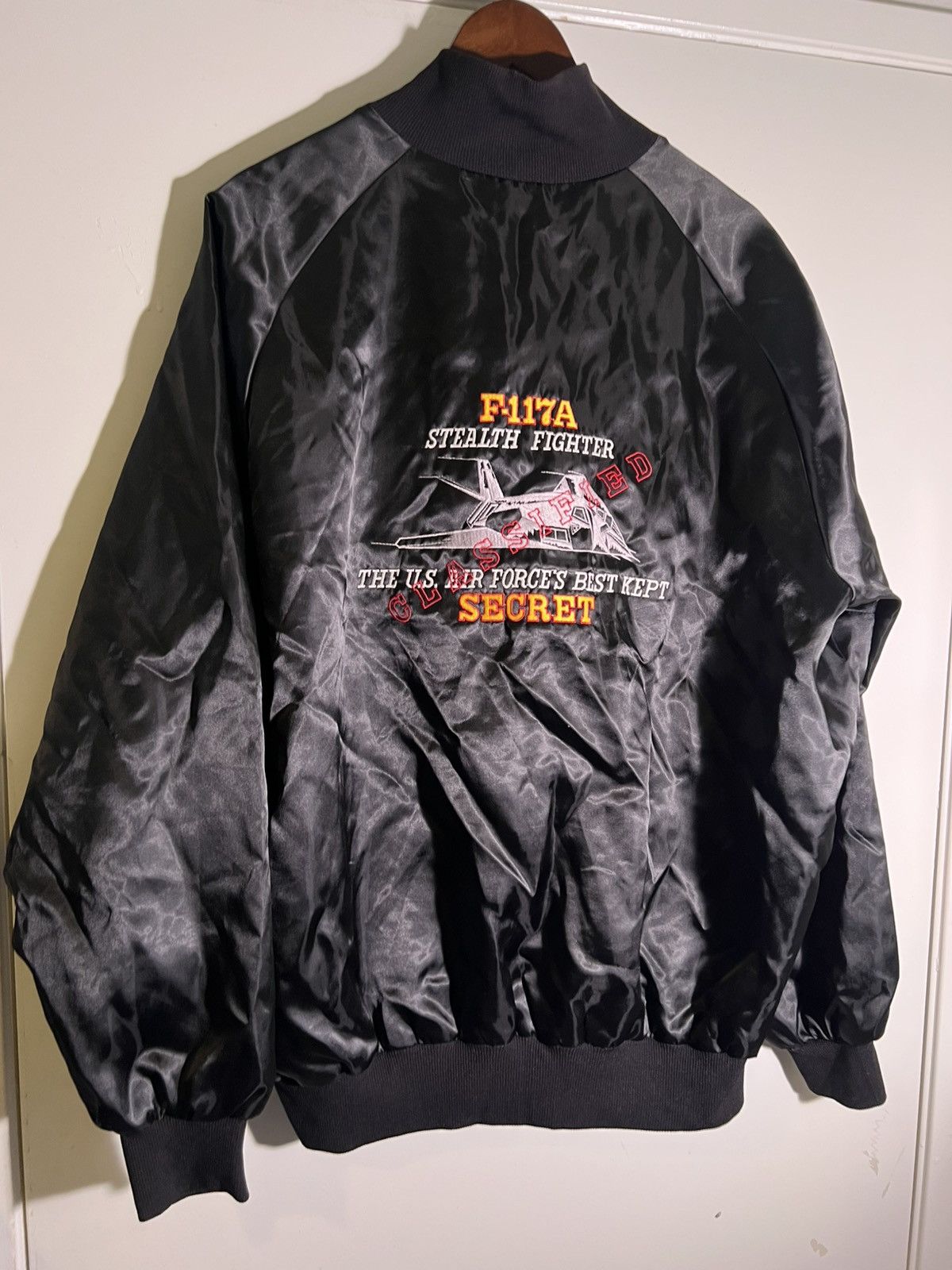 Vintage 80’s 90’s Vintage F-117A Stealth Fighter Jet Retro Jacket Size US XXL / EU 58 / 5 - 1 Thumbnail