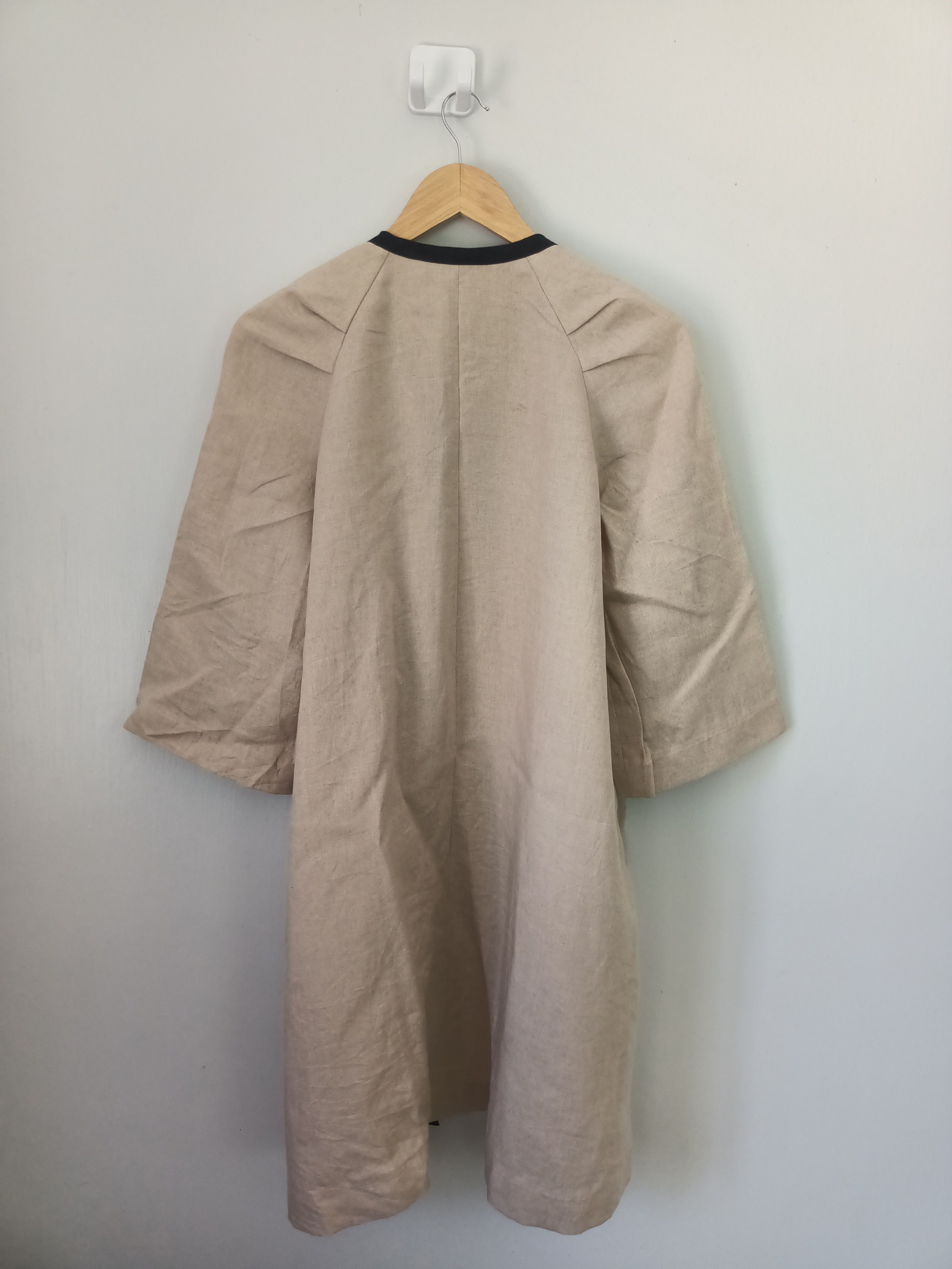Japanese Brand HARRIS GRACE Beige Duster Coat Made in Japan🇯🇵 Size XS / US 0-2 / IT 36-38 - 2 Thumbnail
