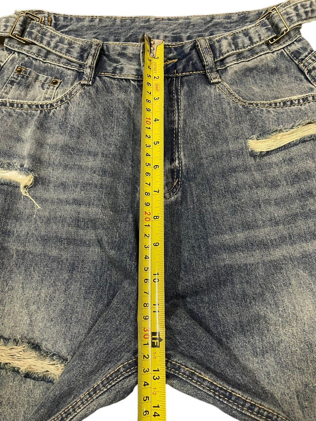 Japanese Brand Vintage Japanese Brand Adjustable Waist Distress Baggy Jeans Size 26" / US 2 / IT 38 - 12 Thumbnail
