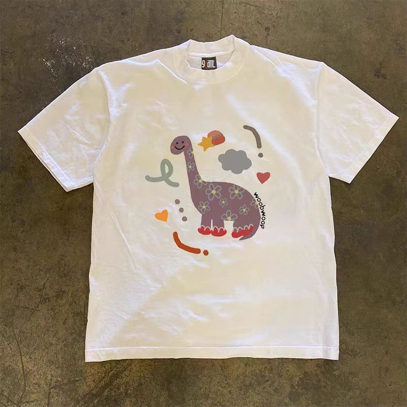 Vintage White casual retro dinosaur print t-shirt Size US M / EU 48-50 / 2 - 1 Thumbnail