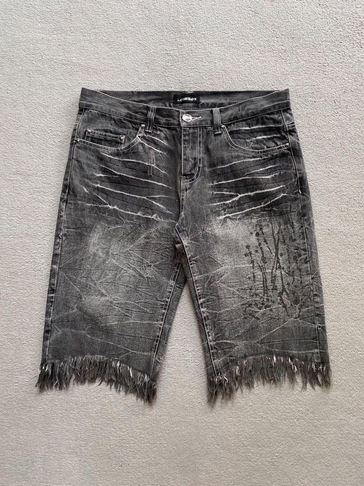 14th Addiction × If Six Was Nine × Japanese Brand Lowbox Distressed Denim Shorts Size US 32 / EU 48 - 1 Thumbnail
