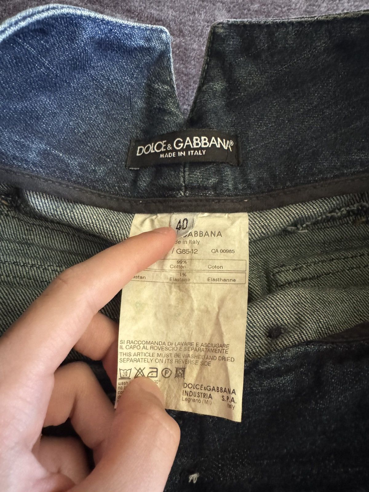 Dolce & Gabbana Vintage Navy Military Style Button Front Denim Jeans Size 27" / US 4 / IT 40 - 6 Thumbnail