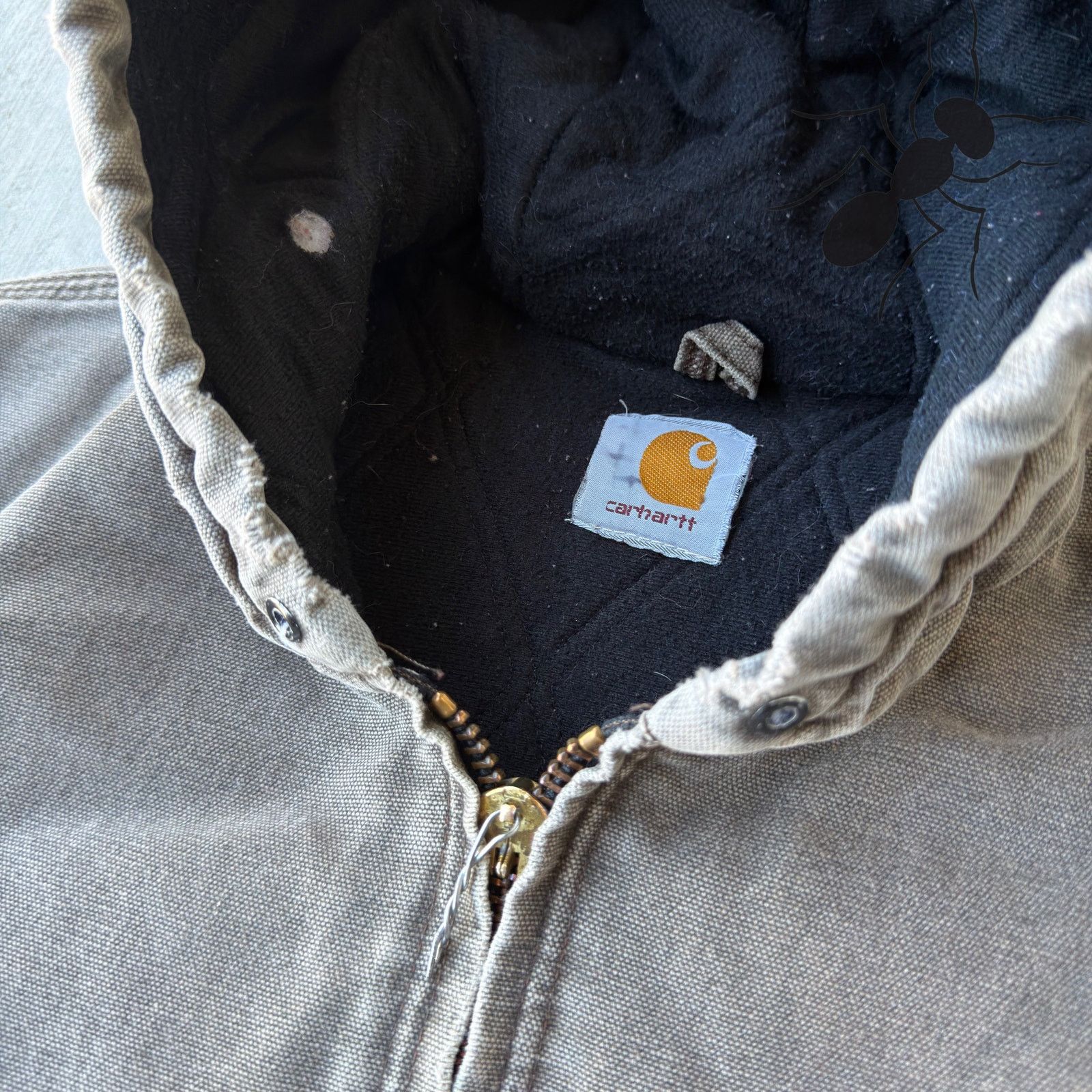 Carhartt × Vintage Carhartt faded brown hooded work wear jacket Size US L / EU 52-54 / 3 - 5 Thumbnail