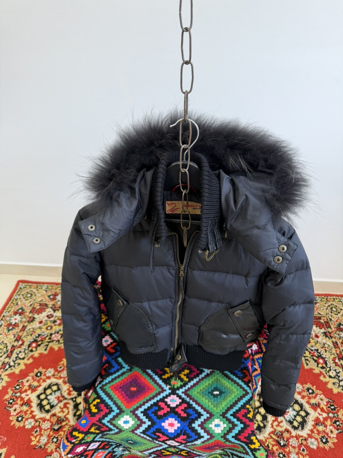 Le Grande Bleu (L.G.B.) Avant Garde Hysteric Glamour Style Fur Hood Bomber Jacket Size US S / EU 44-46 / 1 - 9 Thumbnail