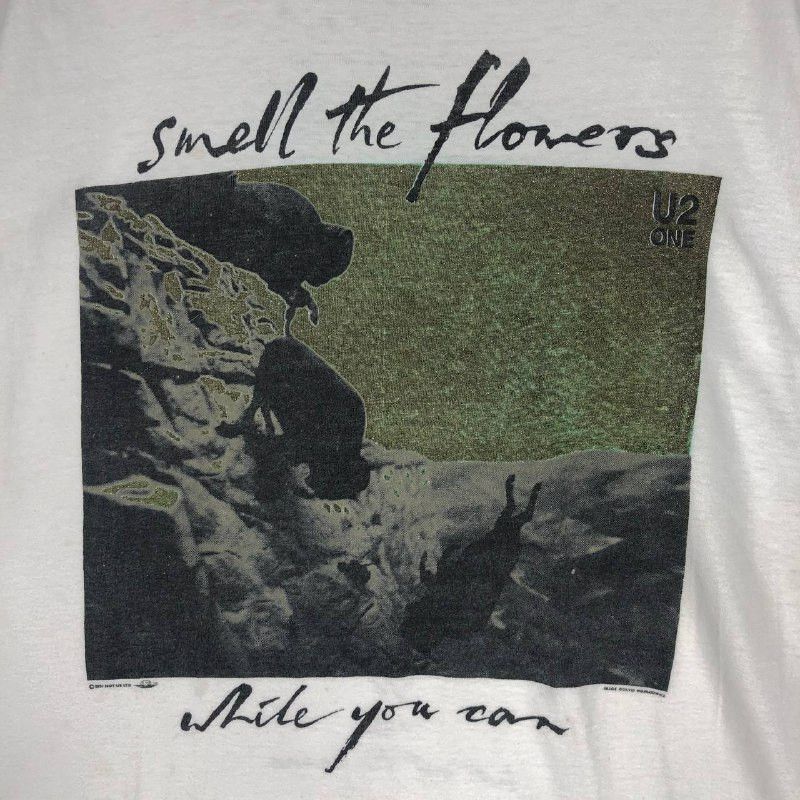 Hanes Vintage "Hanes" Smell The Flowers While You Can Men T-Shirt Size US XL / EU 56 / 4 - 5 Thumbnail