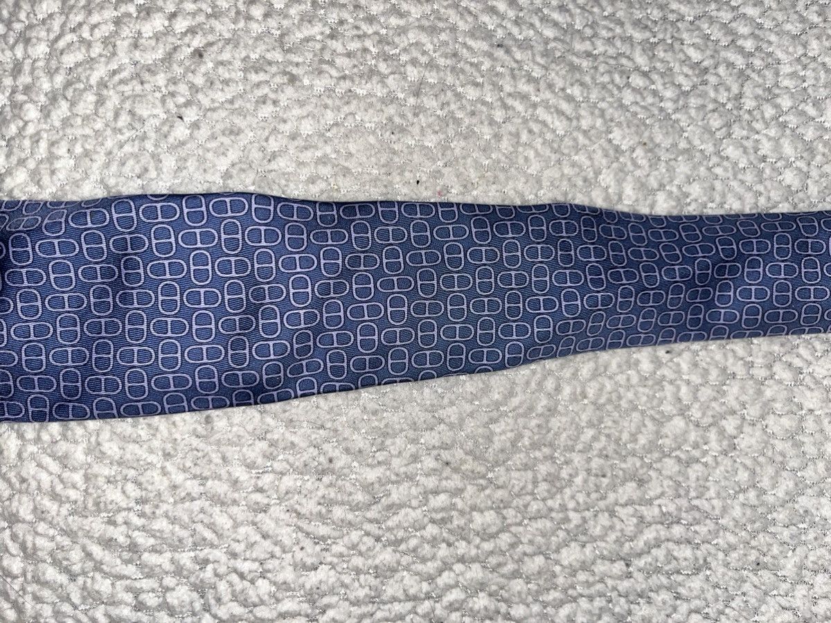 Hermes Hermes 100% Silk Men Light Blue Geometric Tie (Vintage) Rare Size ONE SIZE - 2 Thumbnail