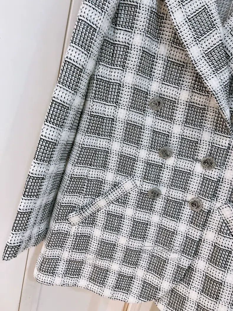 Chanel Chanel Black and white knitted plaid jacket Size XXS / US 00 / IT 34 - 4 Thumbnail