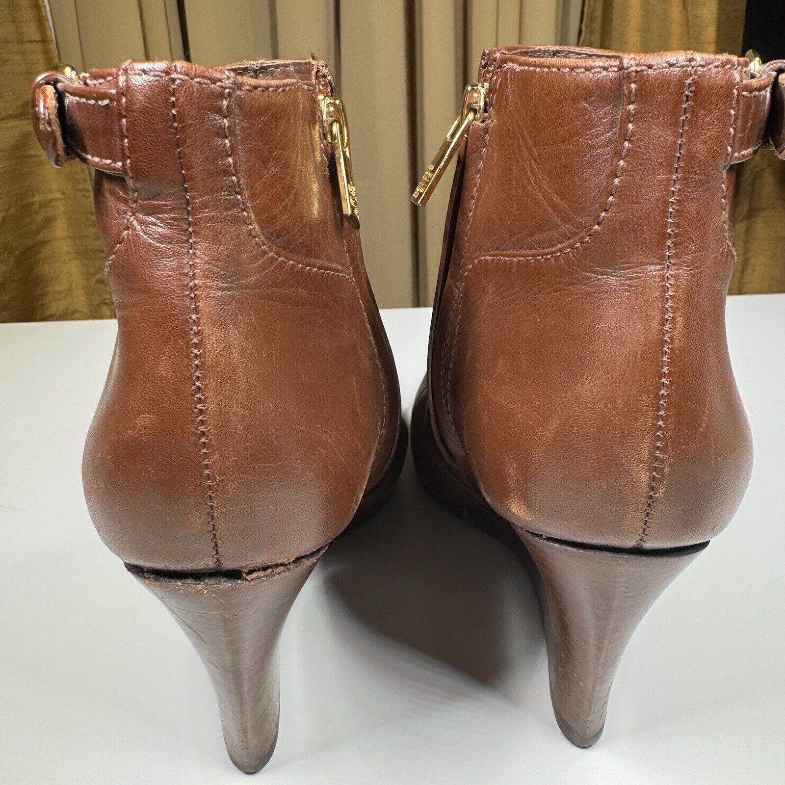 Tory Burch Tory Burch Milan Brown Leather Wedge Ankle Boots 6.5M Logo Size US 6.5 / IT 36.5 - 4 Thumbnail