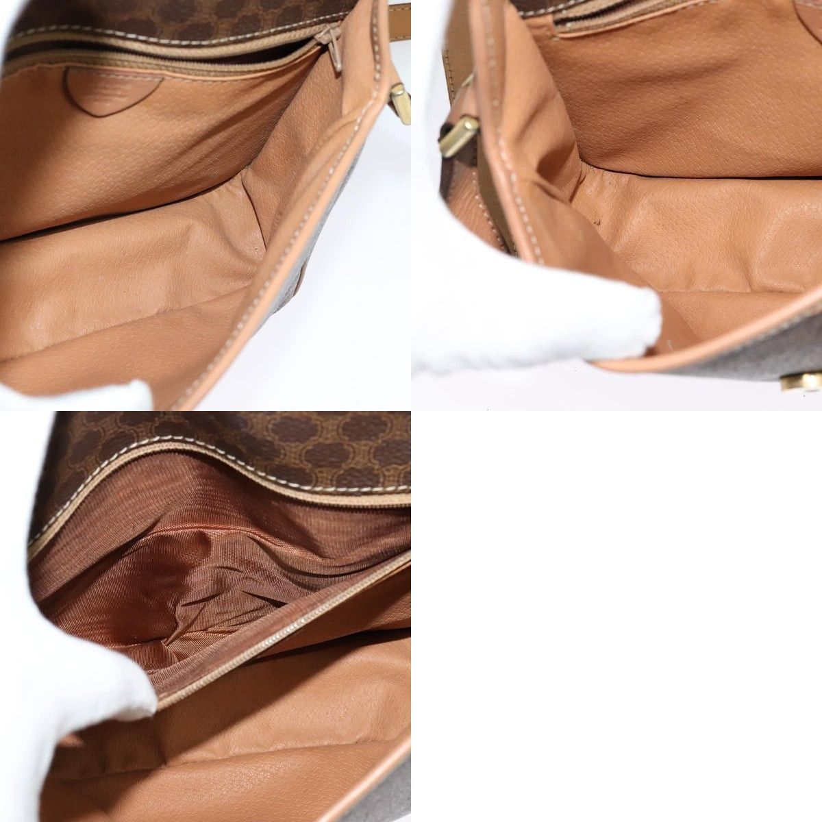 Celine CELINE Macadam Canvas Circle Shoulder Bag Pvc Leather Brown Size ONE SIZE - 12 Thumbnail