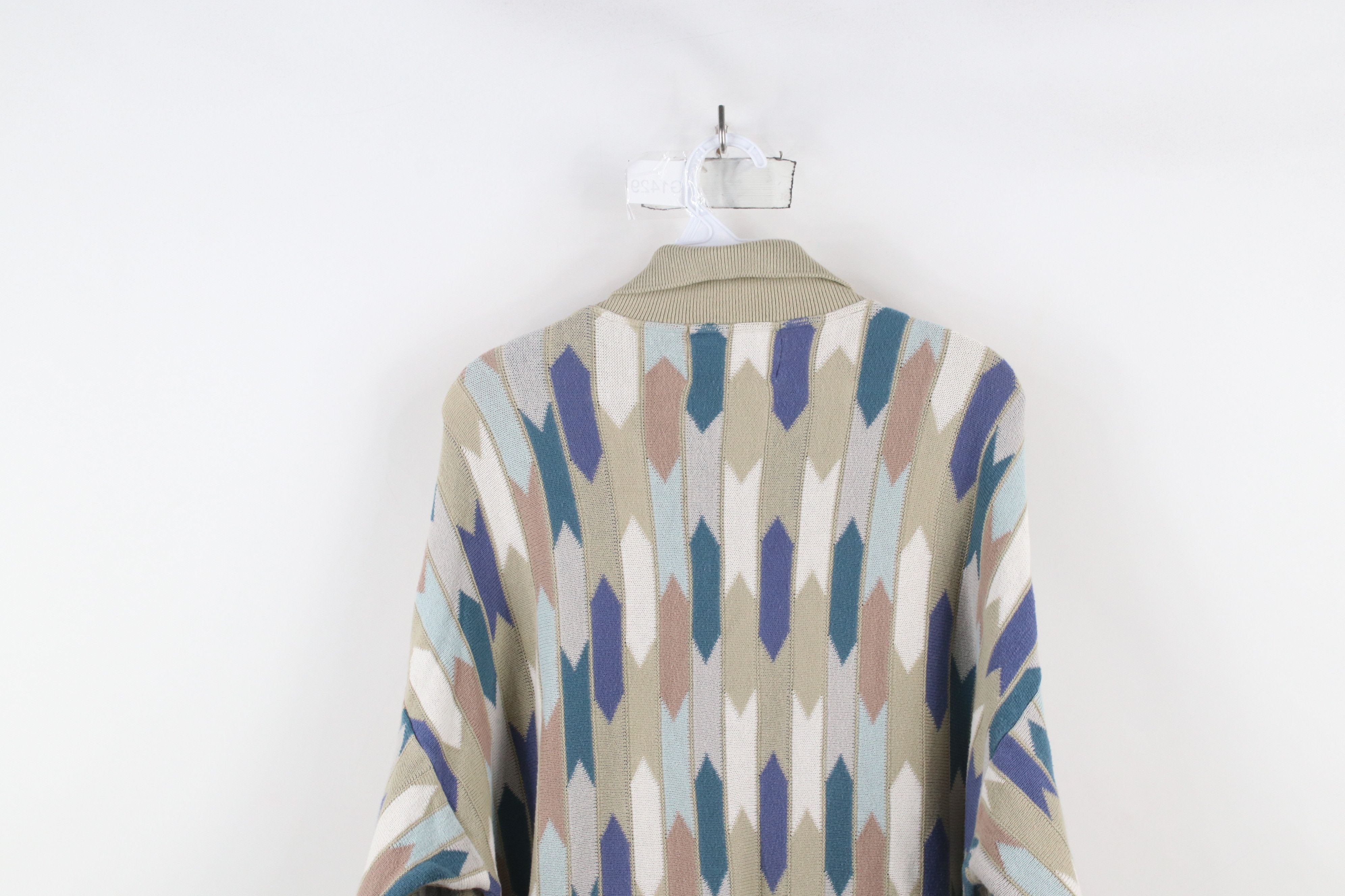 Vintage Vintage 90s Coogi Style Rainbow Knit Collared Sweater Size US M / EU 48-50 / 2 - 9 Thumbnail