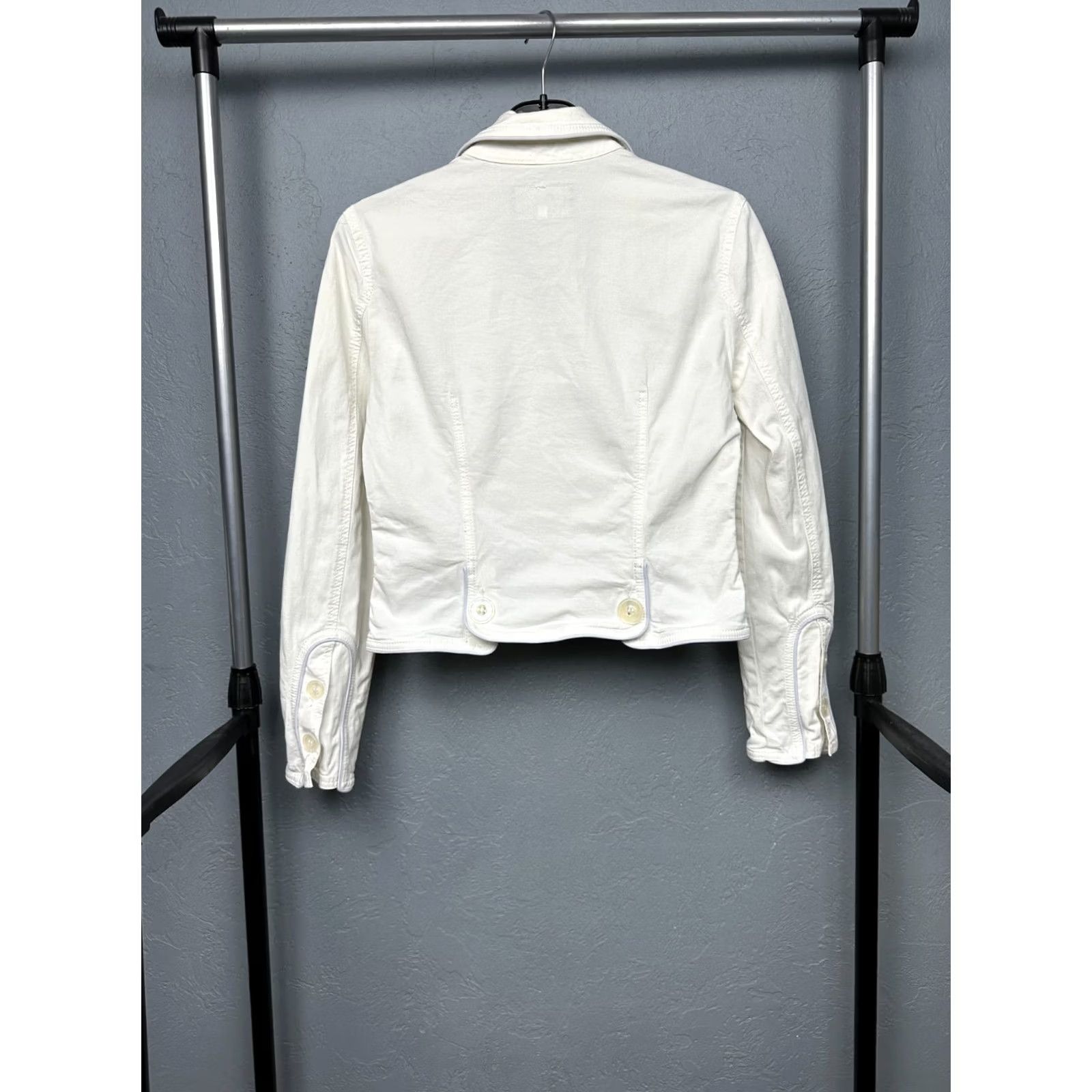 Vintage VINTAGE Armani Jeans Womens Jacket Blazer Size USA 10 White Cotton Solid 2000s Designer Size 36" / US 14 / IT 50 - 6 Thumbnail