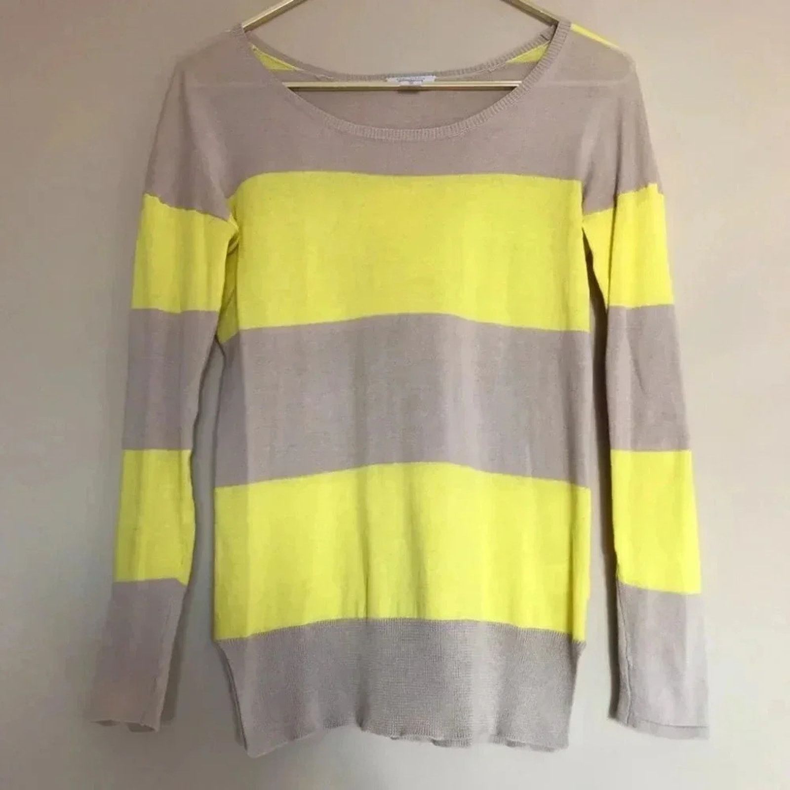 Other Garnet Hill Striped Pullover Sweater Yellow Tan Size XS Size XS / US 0-2 / IT 36-38 - 1 Thumbnail