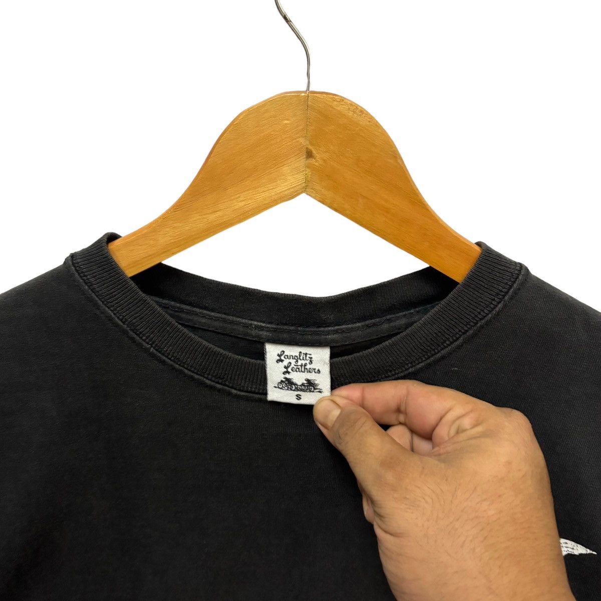 Leather × Lewis Leathers × Vanson Leathers Vintage Langlitz Leathers Finest Motorcycle Leathers Tshirt Size US S / EU 44-46 / 1 - 9 Thumbnail