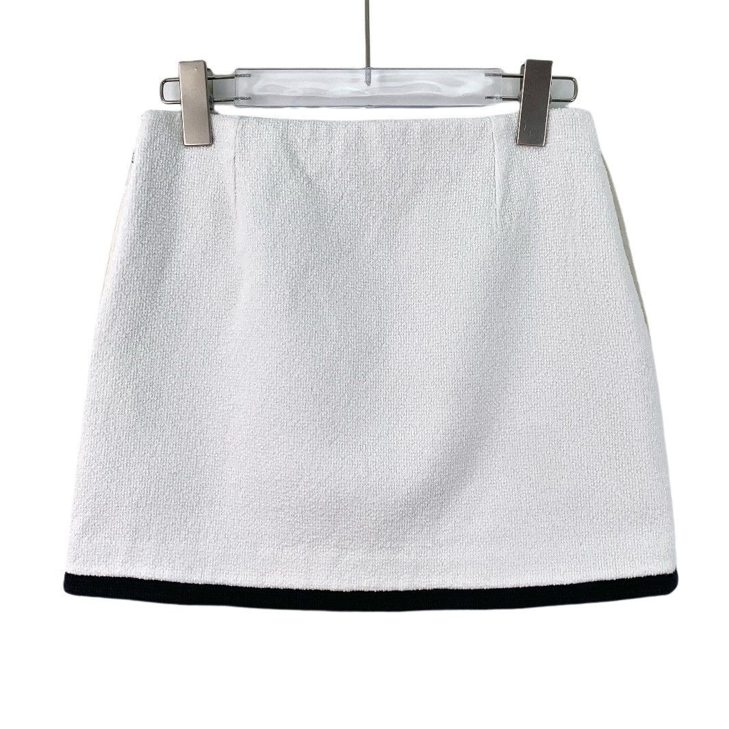 Gucci Gucci White Cotton Tweed Low-waisted Casual Skirt K26WX Size 25" / US 0 / IT 36 - 2 Thumbnail