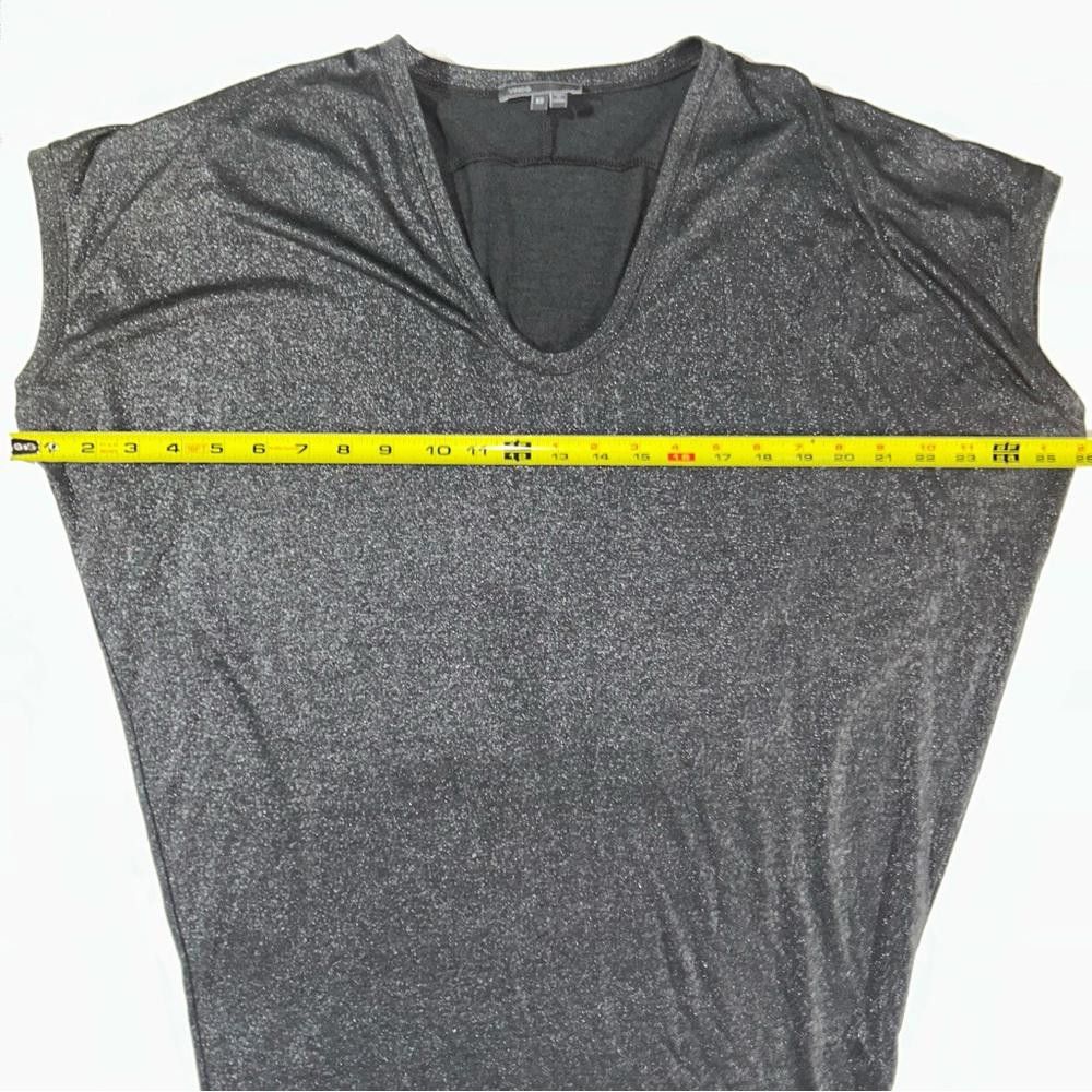 Vince Vince Metallic Gunmetal Drape Top with Dolman Sleeves, XS Size XS / US 0-2 / IT 36-38 - 6 Thumbnail