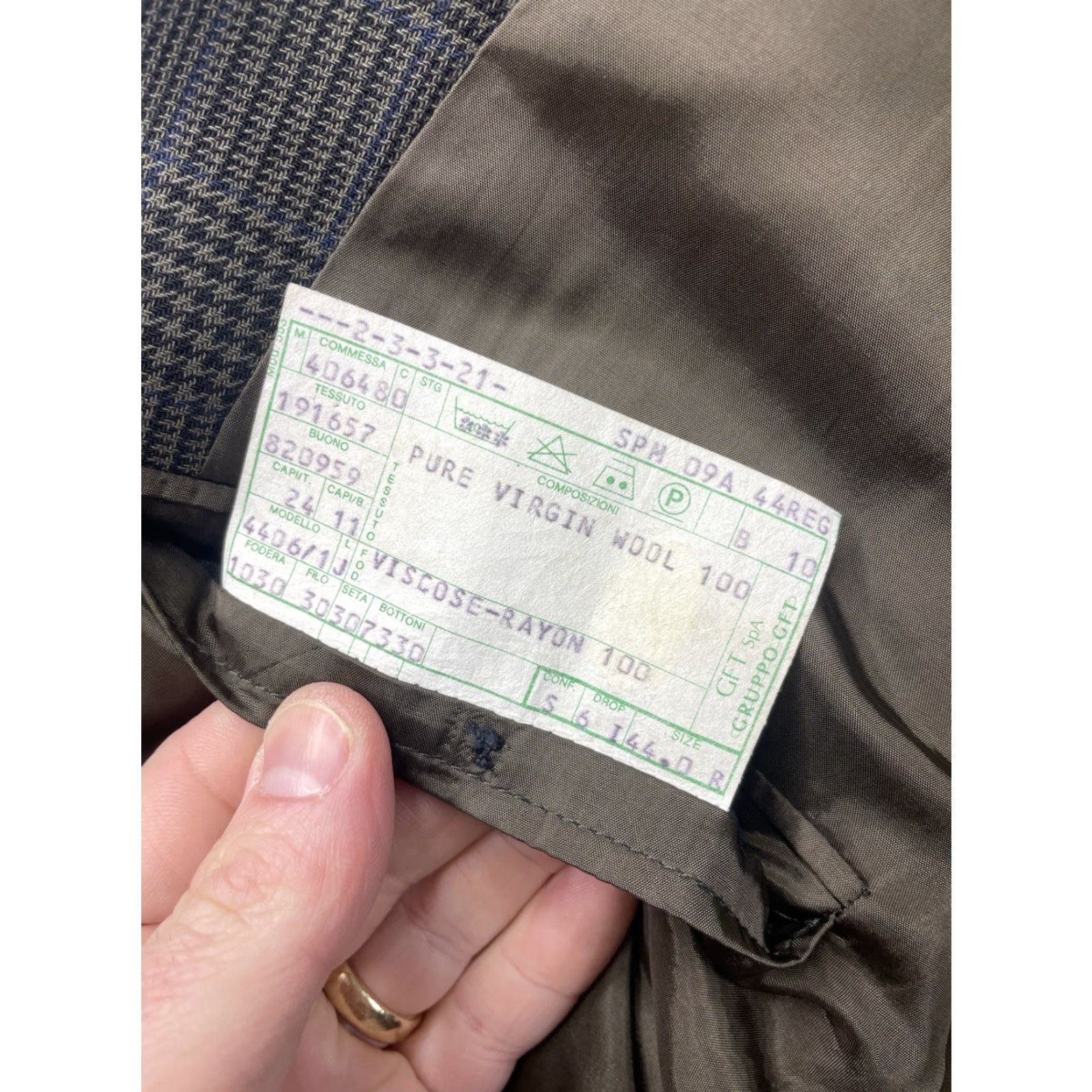 Giorgio Armani Giorgio Armani Collezioni Sport Coat Blazer Men 44R Brown Plaid Wool Size 44R - 5 Thumbnail