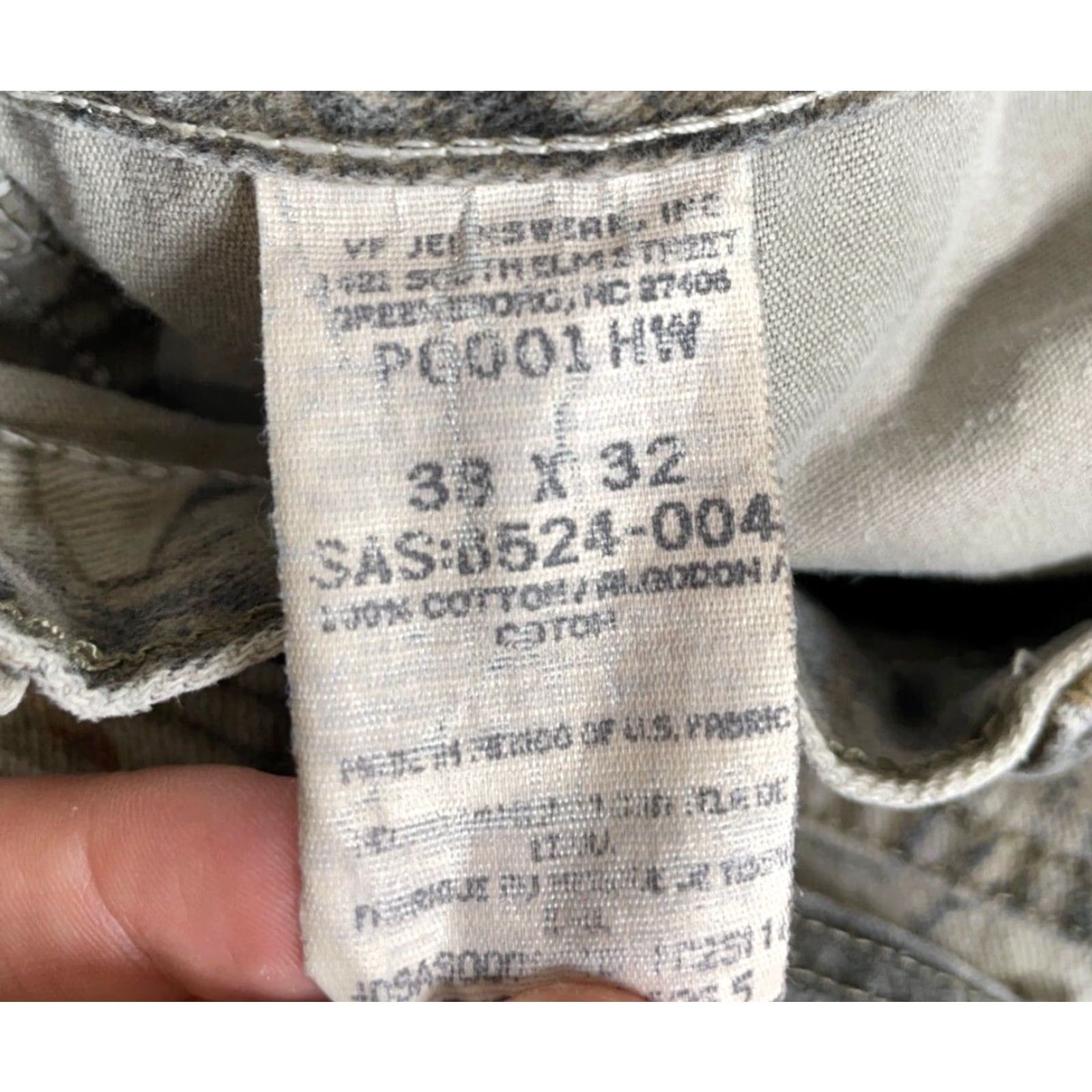 Wrangler VINTAGE Wrangler Pro Gear Men’s Jeans 36 x 30 High Rise Straight Fit Cotton Denim Camouflage Realtree Green Size US 36 / EU 52 - 3 Thumbnail