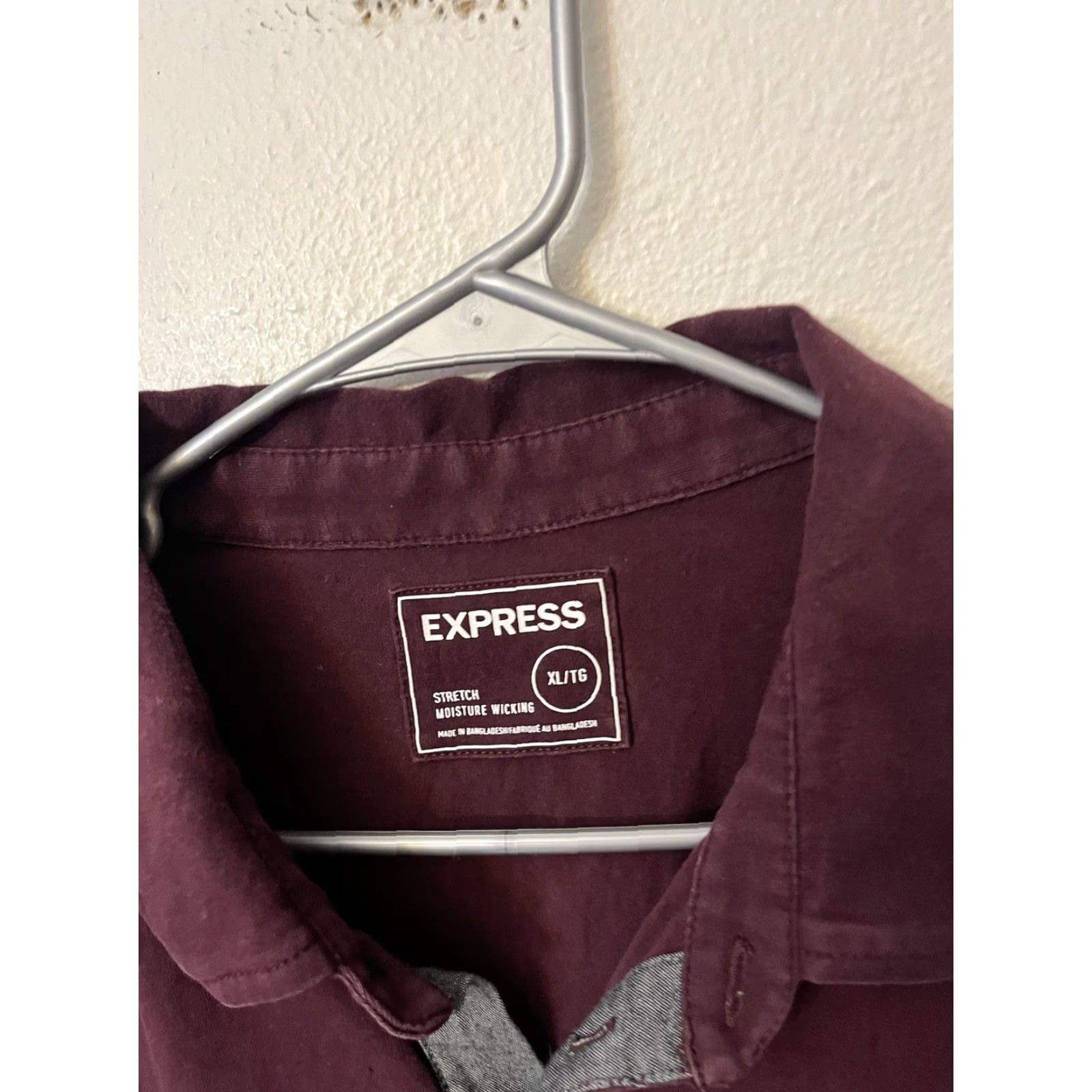 Express Express Polo Shirt Maroon Short Sleeve Moisture Wicking XL Mens Polo Shirt XXL? Size US XL / EU 56 / 4 - 2 Thumbnail