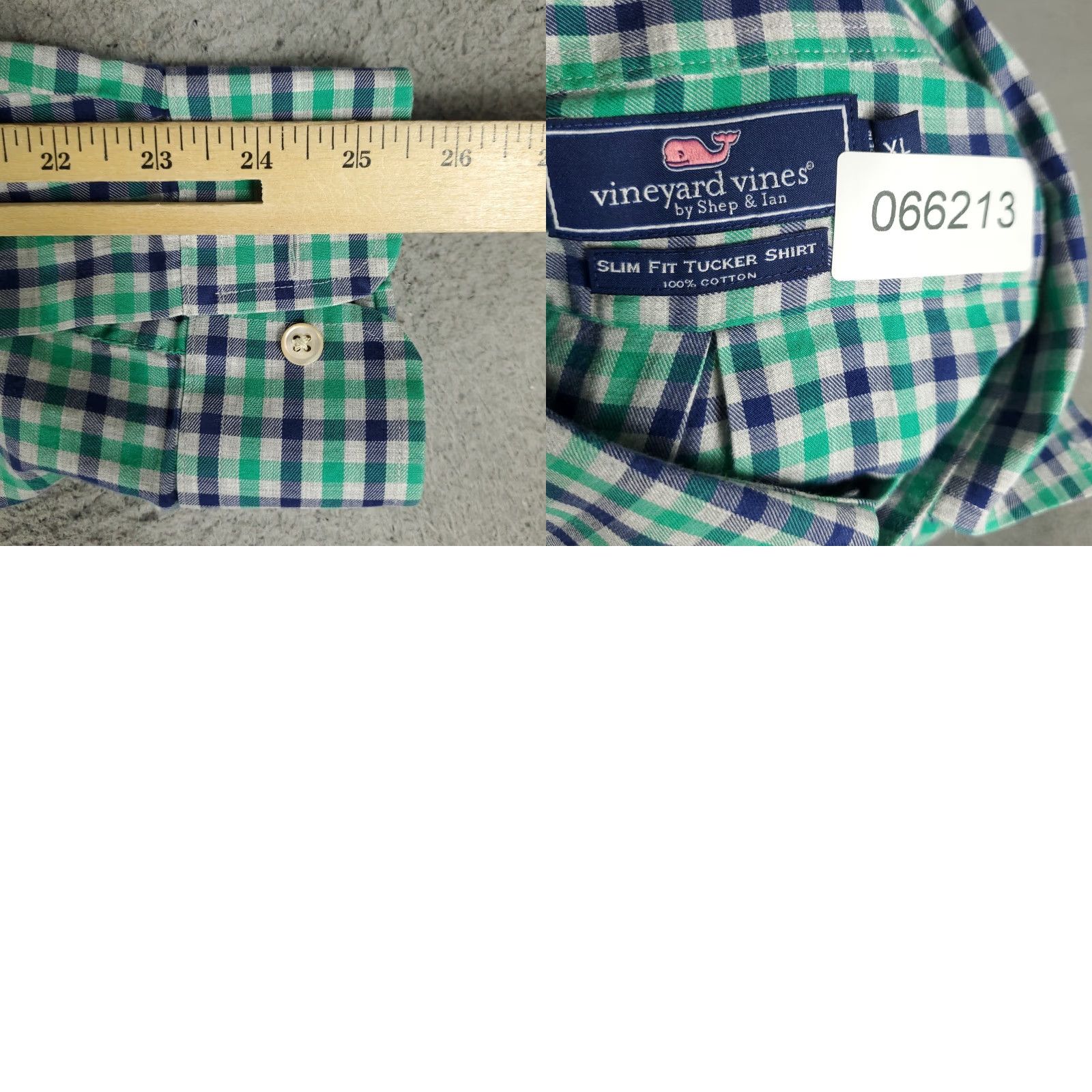 Vineyard Vines Vineyard Vines Shirt Mens XL Blue Green Plaid Slim Fit Button Up Long Sleeve Size US XL / EU 56 / 4 - 8 Thumbnail