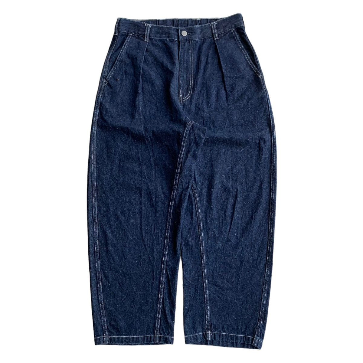 Japanese Brand Japanese Brand Contrasting Stitch GU Wide Baggy Jeans Size US 32 / EU 48 - 5 Thumbnail